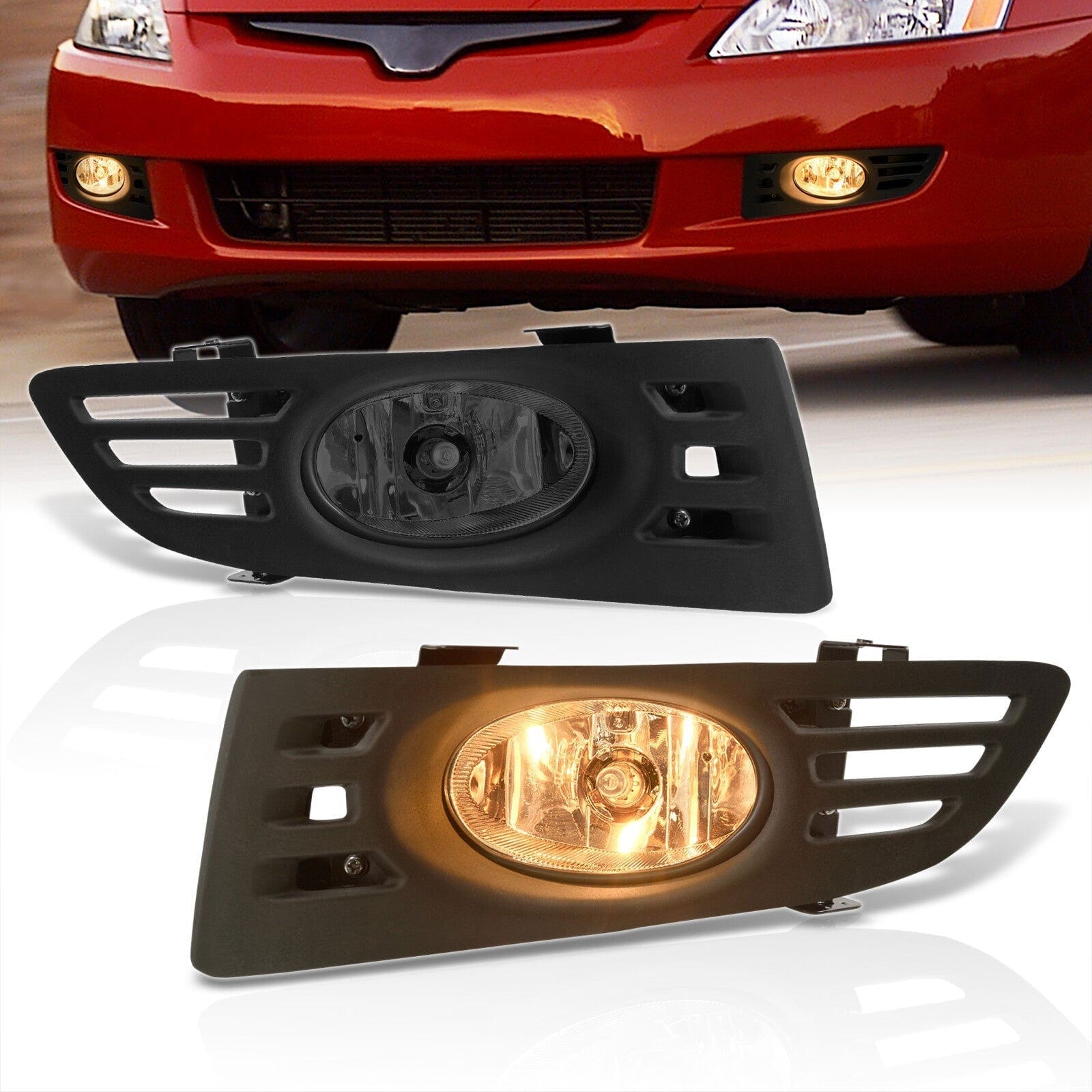 Honda Accord 2DR 2003-2005 Front Fog Lights Smoked Len (Includes Switch & Wiring Harness) - Parts Agent