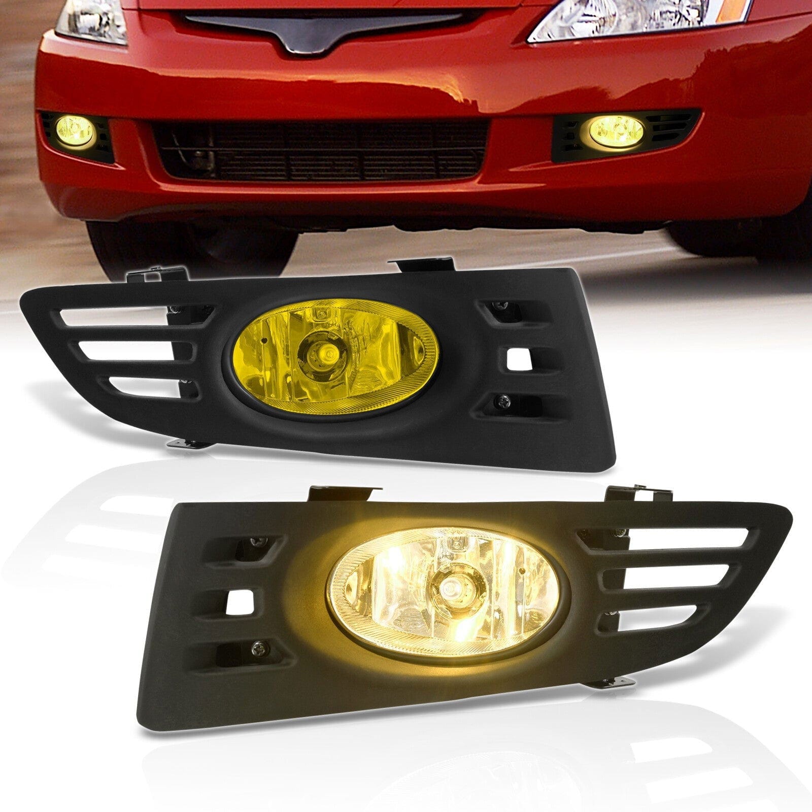 Honda Accord 2DR 2003-2005 Front Fog Lights Yellow Len (Includes Switch & Wiring Harness) - Parts Agent