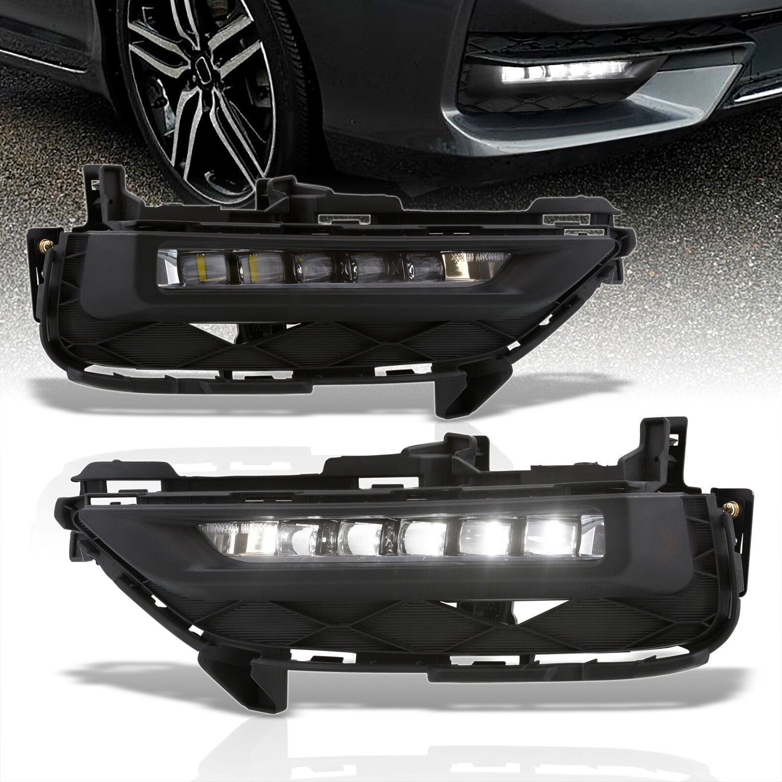 Honda Accord 2DR 2016-2017 Front Fog Lights Clear Len (Includes Switch & Wiring Harness) - Parts Agent