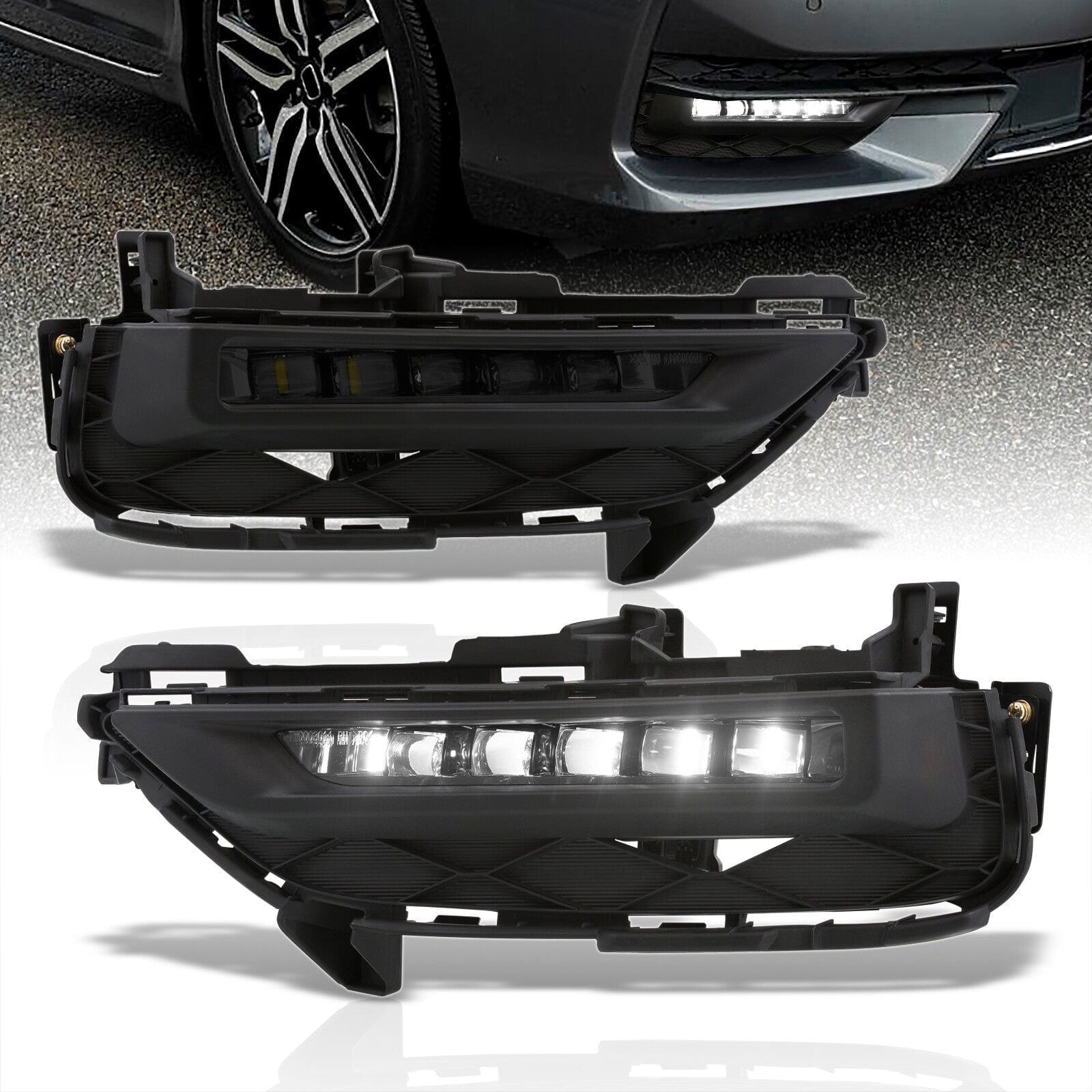 Honda Accord 2DR 2016-2017 Front Fog Lights Smoked Len (Includes Switch & Wiring Harness) - Parts Agent