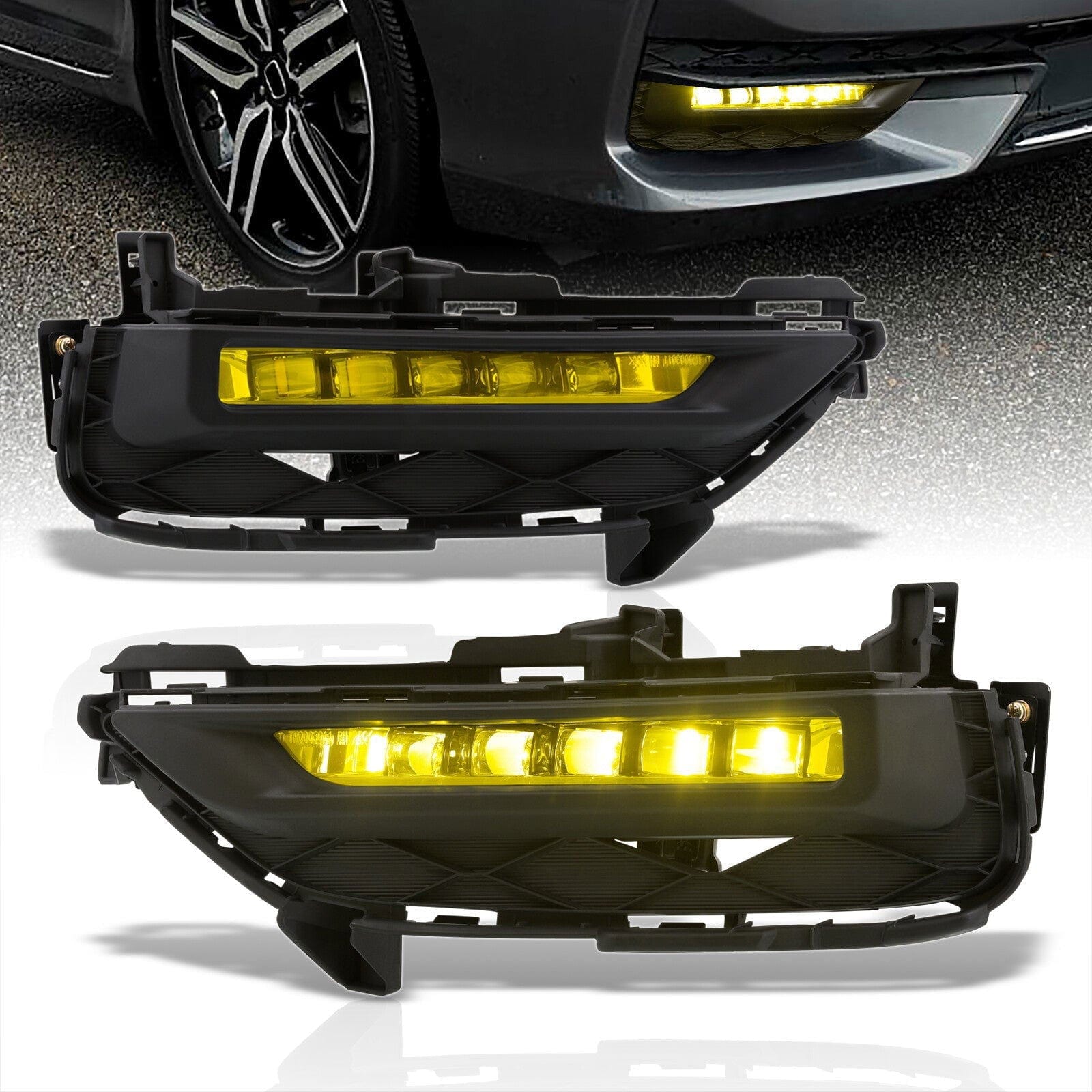 Honda Accord 2DR 2016-2017 Front Fog Lights Yellow Len (Includes Switch & Wiring Harness) - Parts Agent