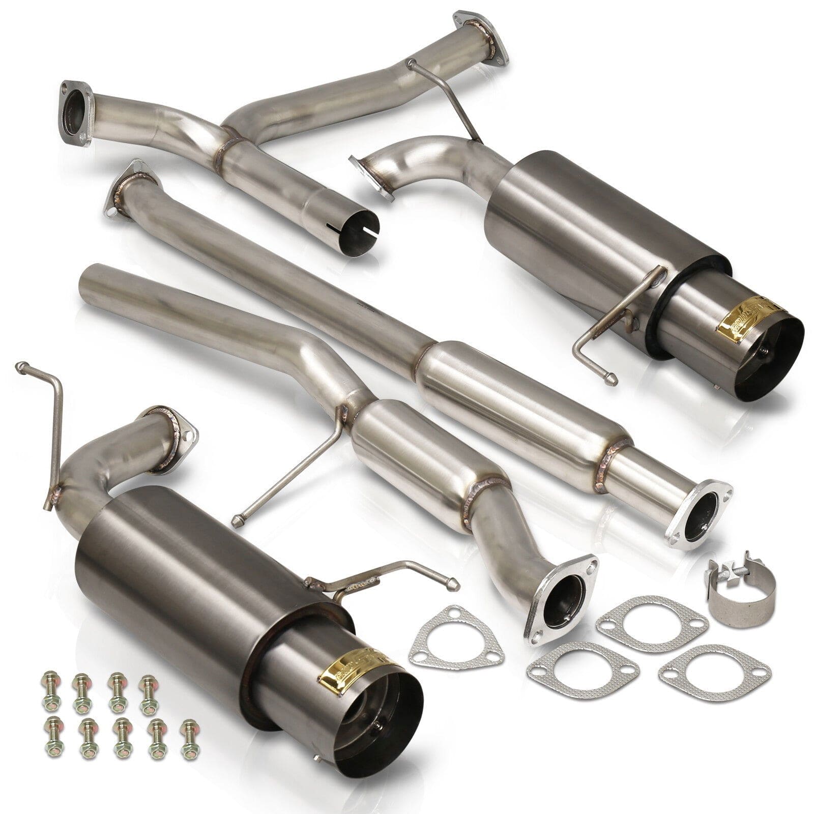 Honda Accord 3.0L V6 1998-2002 N1 Style Stainless Steel Catback Exhaust System Gunmetal (Piping: 2.5" / 65mm | Tip: 4.5") - Parts Agent