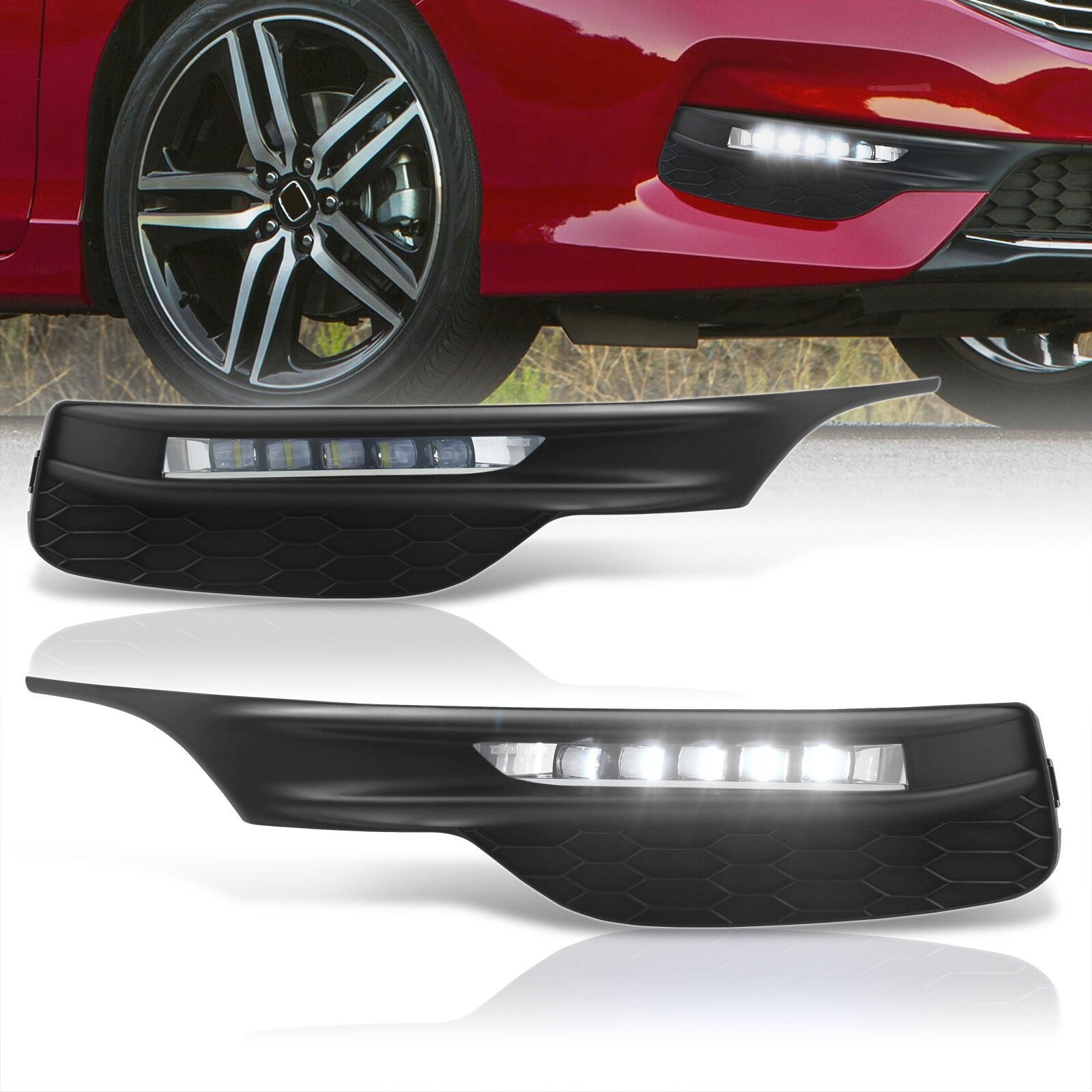 Honda Accord 4DR 2016-2017 Front Fog Lights Clear Len (Includes Switch & Wiring Harness) - Parts Agent