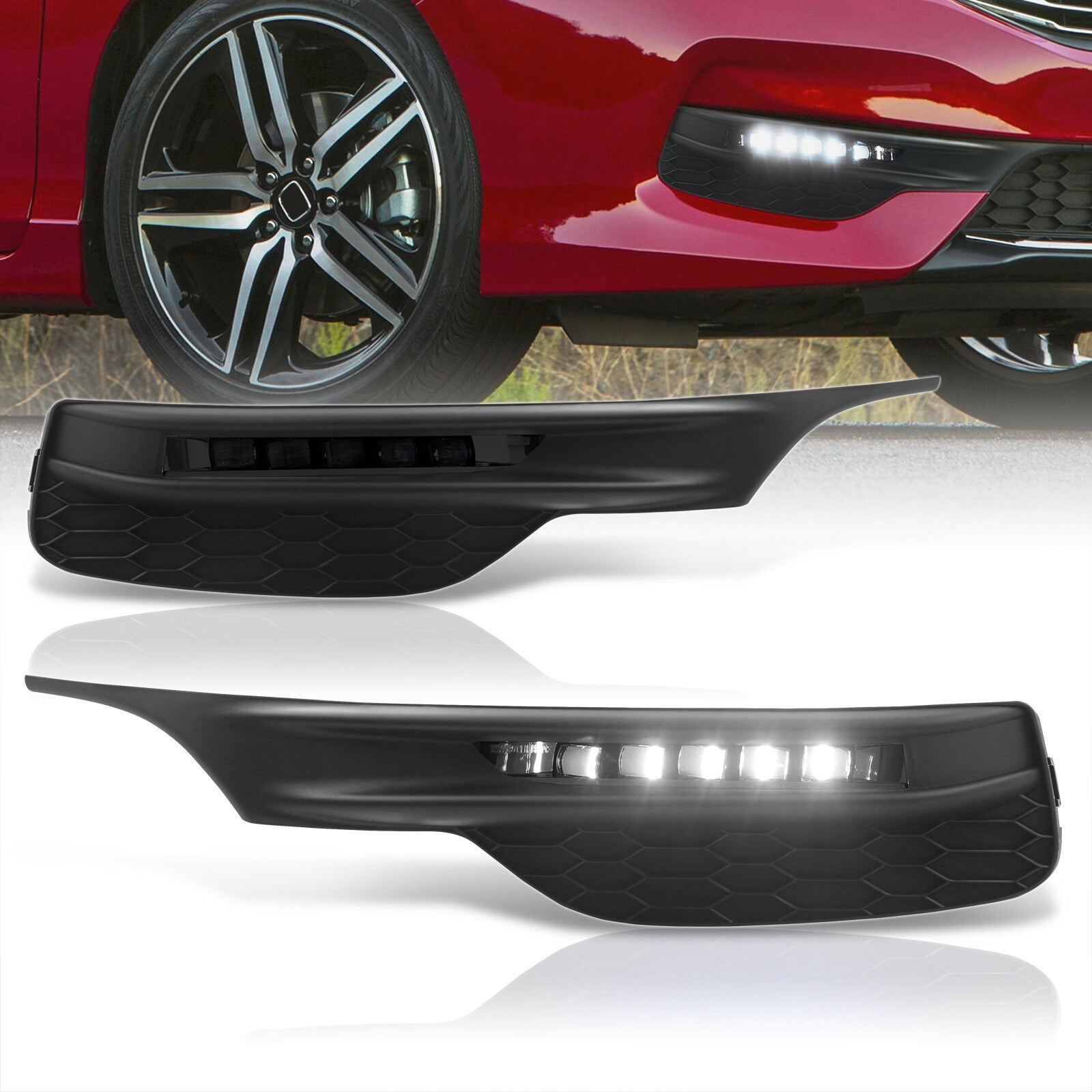 Honda Accord 4DR 2016-2017 Front Fog Lights Smoked Len (Includes Switch & Wiring Harness) - Parts Agent