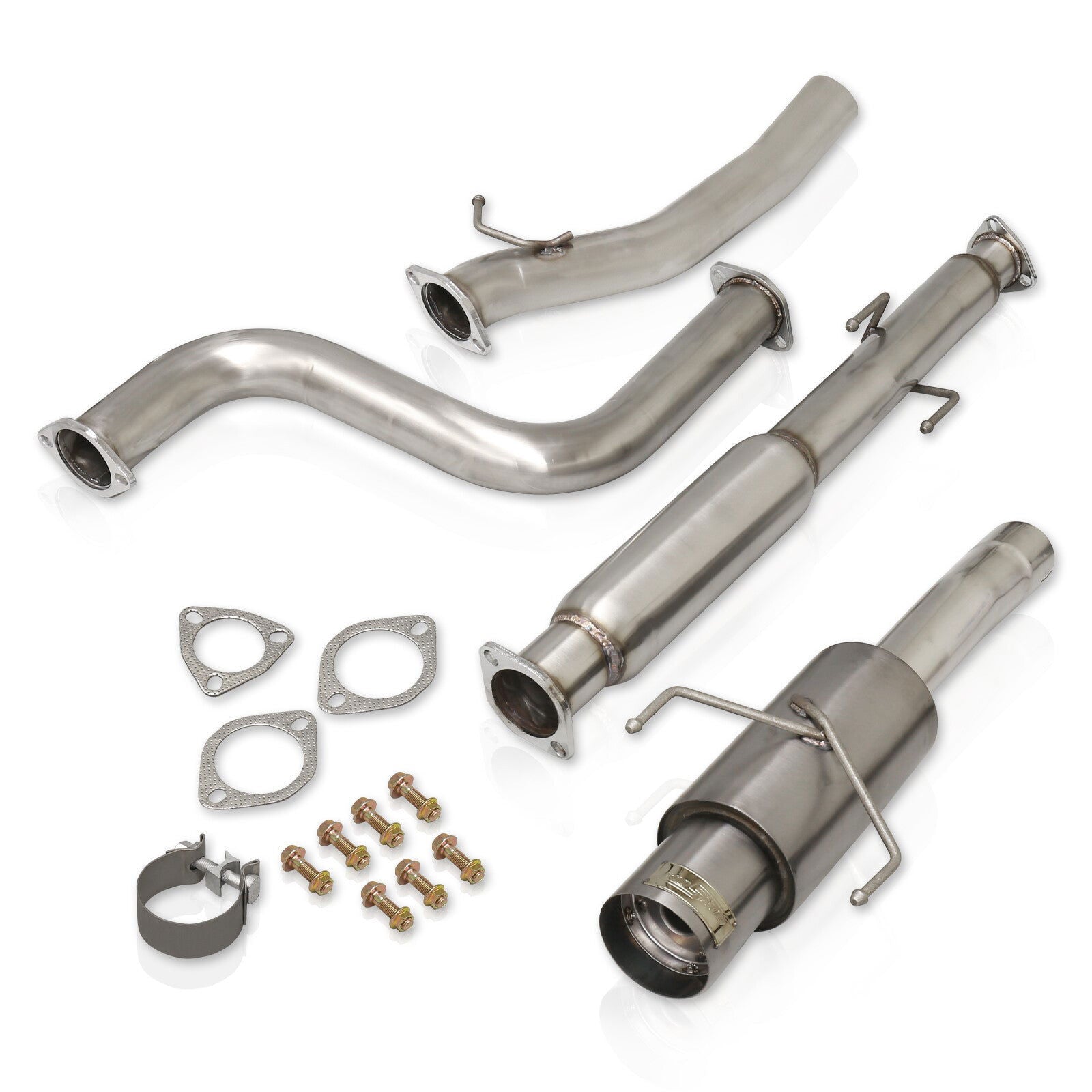 Honda Accord Coupe & Sedan 2.2L I4 1990-1993 N1 Style Stainless Steel Catback Exhaust System Gunmetal (Piping: 2.5" / 65mm to 3.0" / 76mm | Tip: 4.5") - Parts Agent