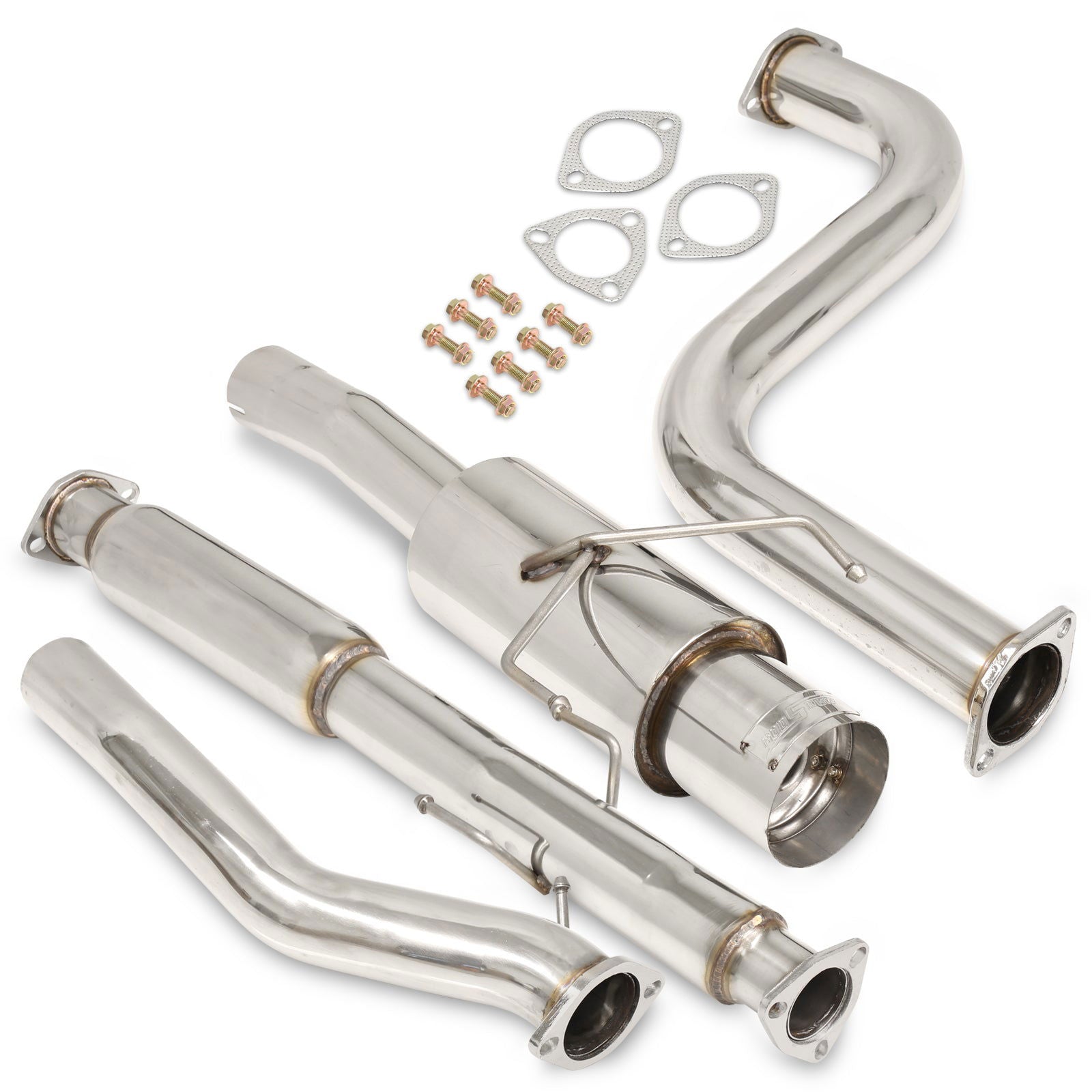 Honda Accord Coupe & Sedan 2.2L I4 1990-1993 N1 Style Stainless Steel Catback Exhaust System (Piping: 2.5" / 65mm to 3.0" / 76mm | Tip: 4.5") - Parts Agent