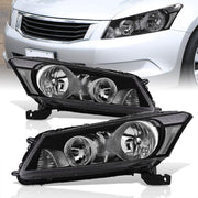 Honda Accord Sedan 2008-2012 Factory Style Headlights Black Housing Clear Len Clear Reflector - Parts Agent