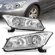 Honda Accord Sedan 2008-2012 Factory Style Headlights Chrome Housing Clear Len Clear Reflector - Parts Agent