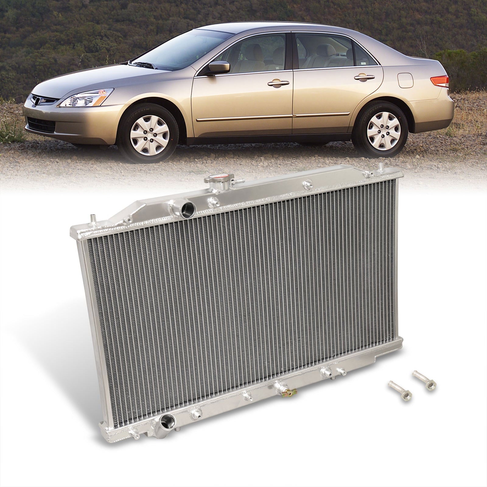 Honda Accord V6 2003-2007 Manual Transmission Aluminum Radiator - Parts Agent