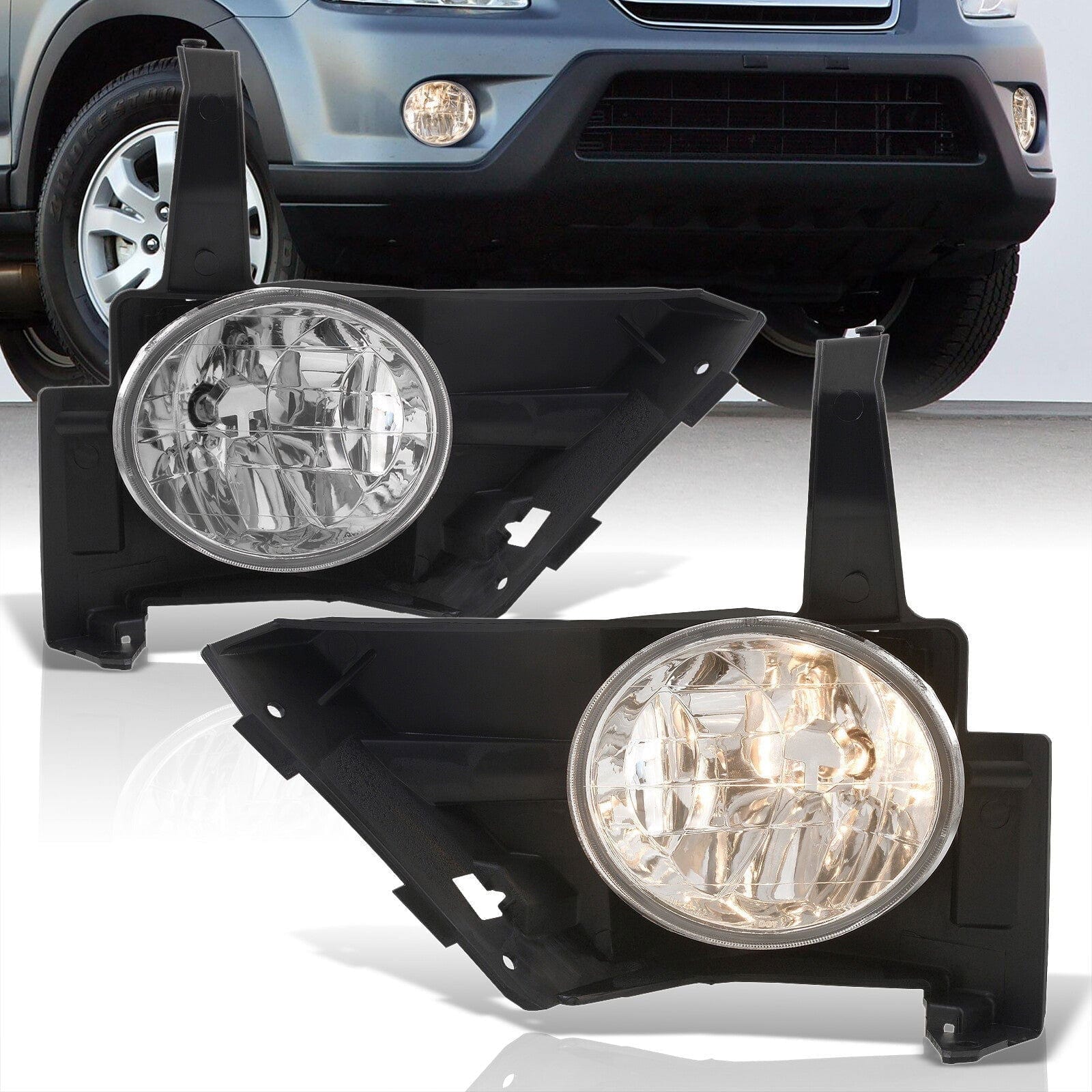 Honda CR-V 2005-2006 Front Fog Lights Clear Len (Includes Switch & Wiring Harness) - Parts Agent