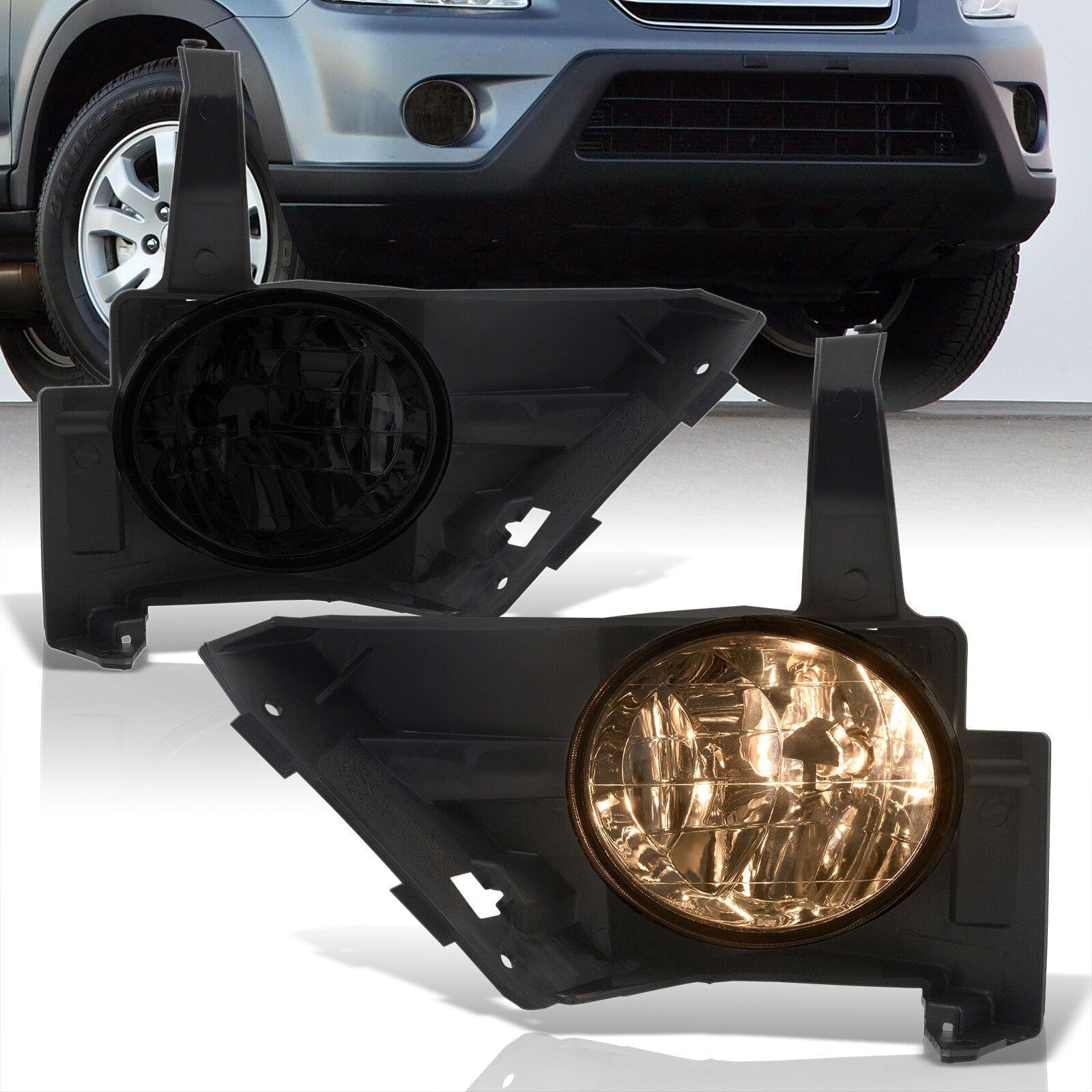 Honda CR-V 2005-2006 Front Fog Lights Smoked Len (Includes Switch & Wiring Harness) - Parts Agent