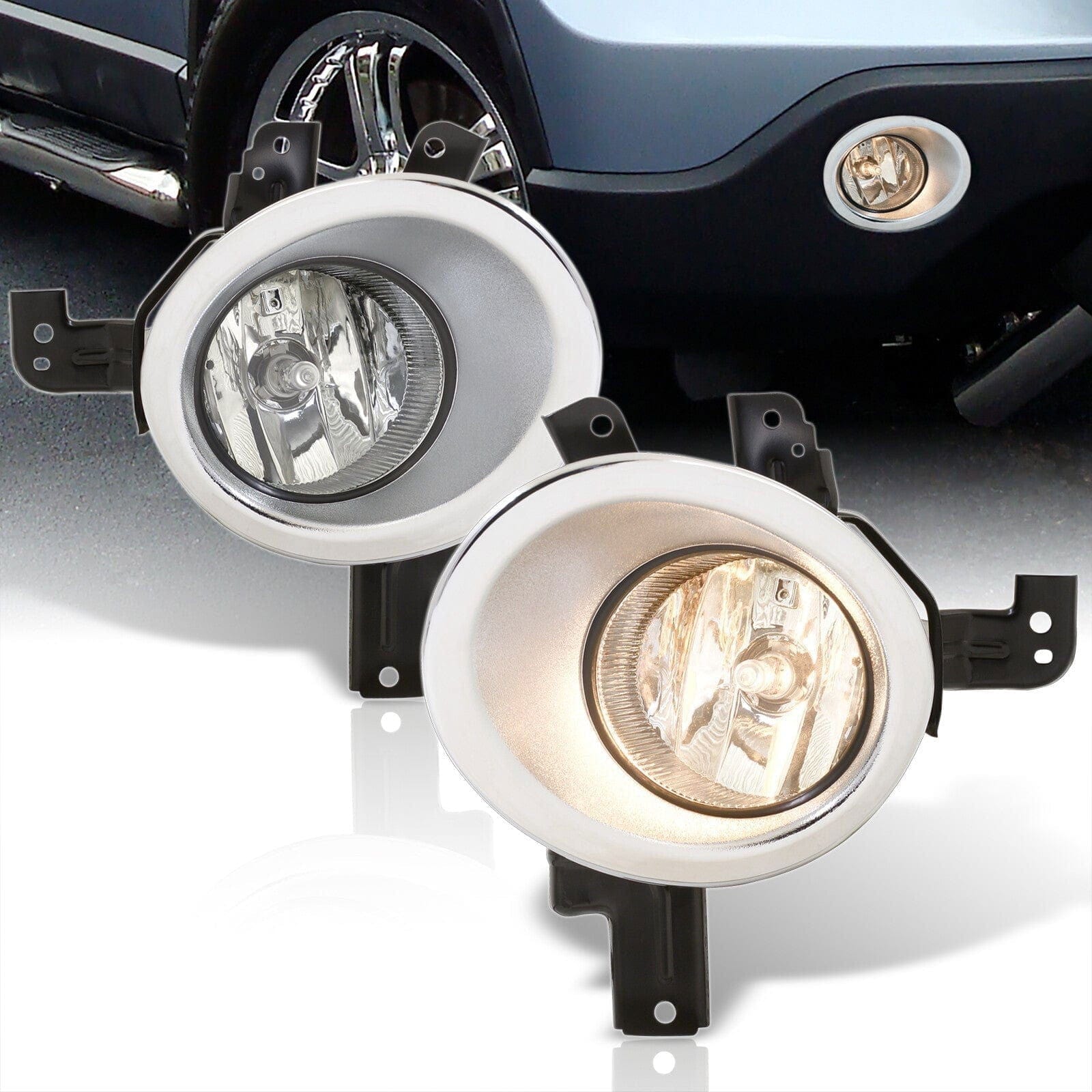 Honda CRV 2007-2009 Front Fog Lights Clear Len (Includes Switch & Wiring Harness) - Parts Agent