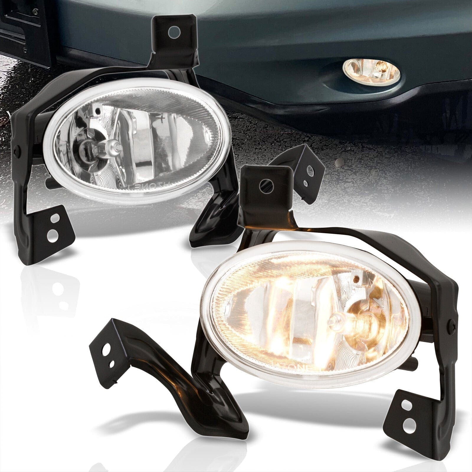 Honda CRV 2010-2011 Front Fog Lights Clear Len (Includes Switch & Wiring Harness) - Parts Agent