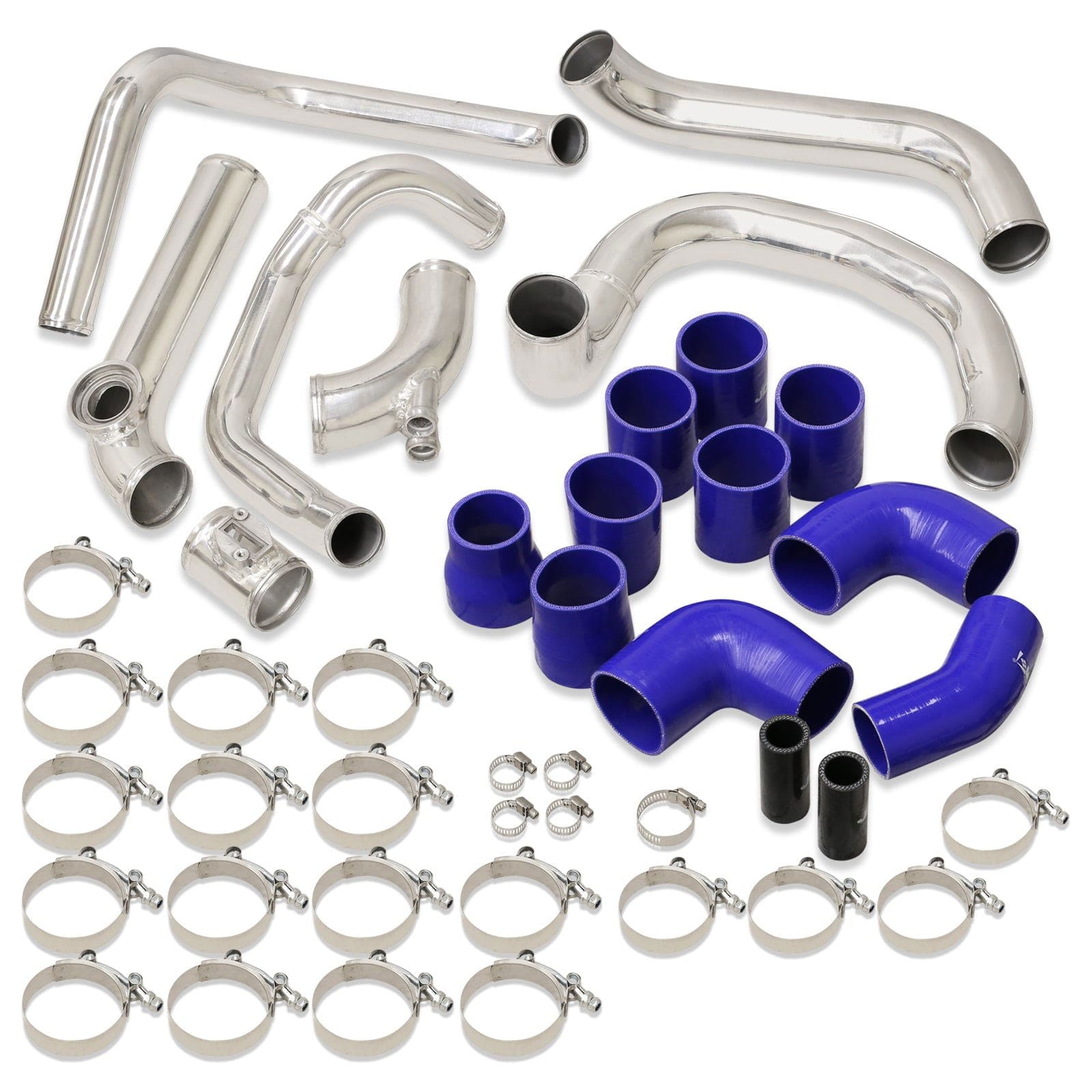 Honda CRZ 2010-2016 Bolt-On Aluminum Polished Piping Kit + Blue Couplers - Parts Agent