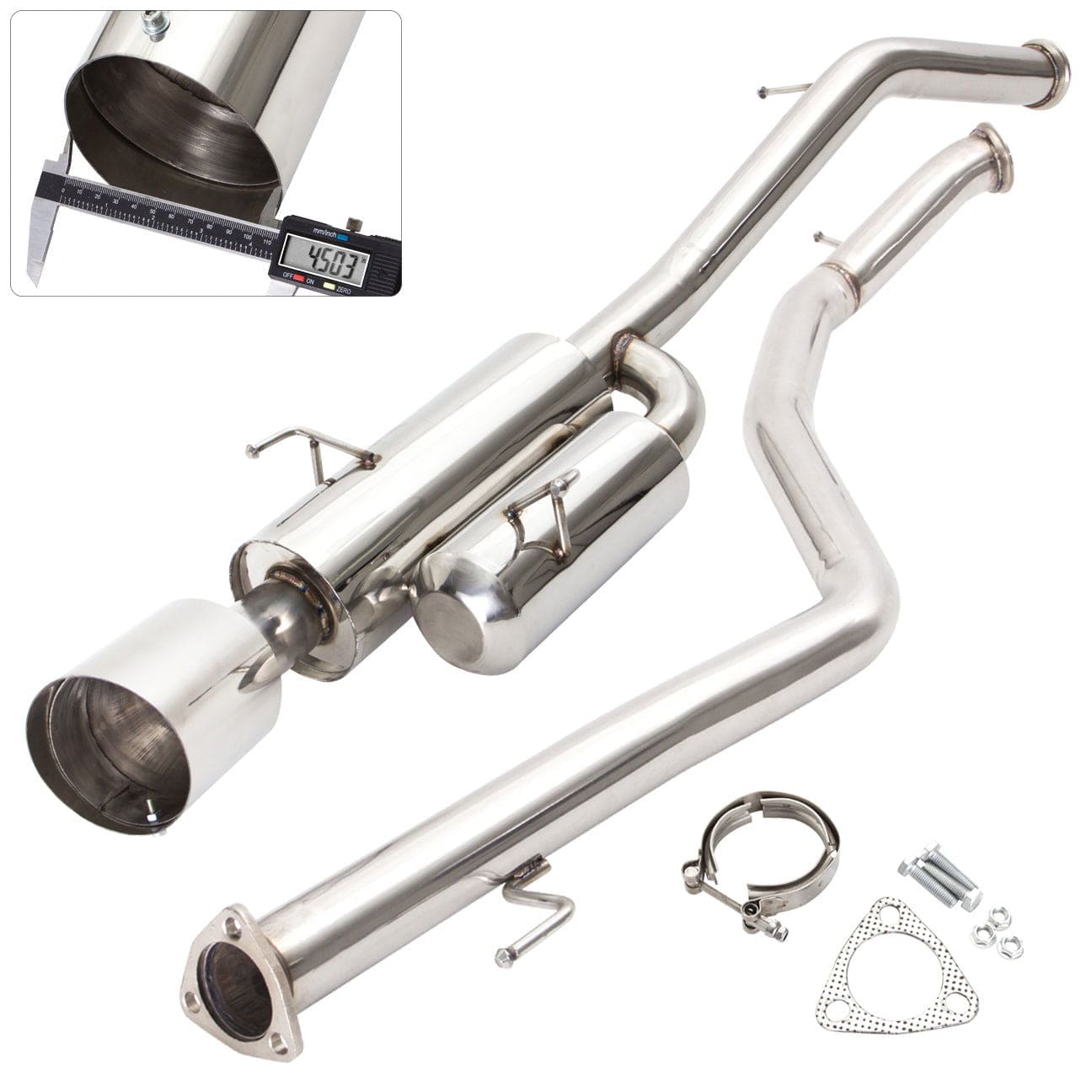 Honda CRZ 2010-2016 Hi-Power Style Stainless Steel Catback Exhaust System (Piping: 2.5" / 65mm | Tip: 4.5") - Parts Agent