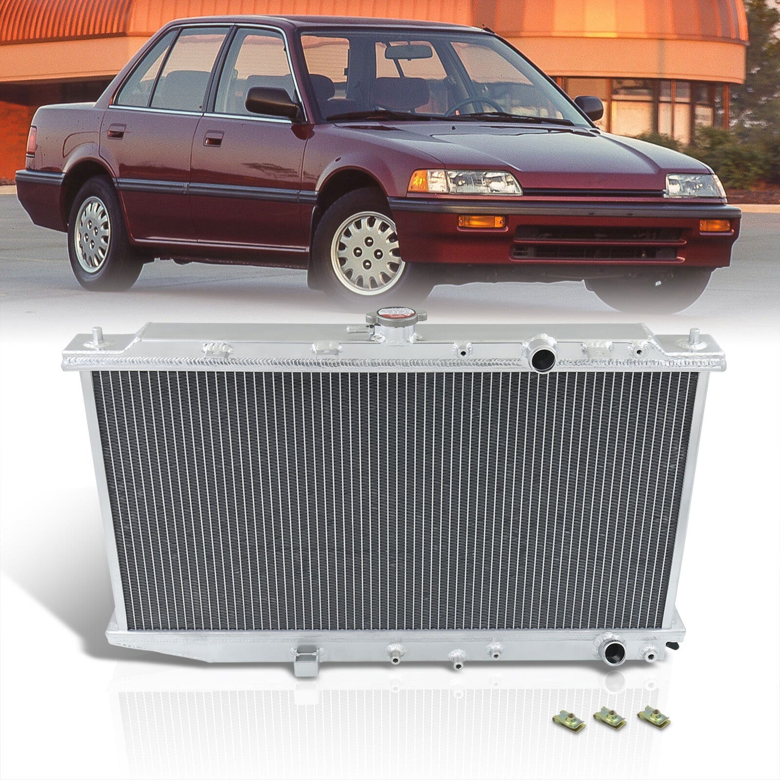 Honda Civic 1988-1991 / CRX 1988-1991 D-Series Manual Transmission Aluminum Radiator - Parts Agent