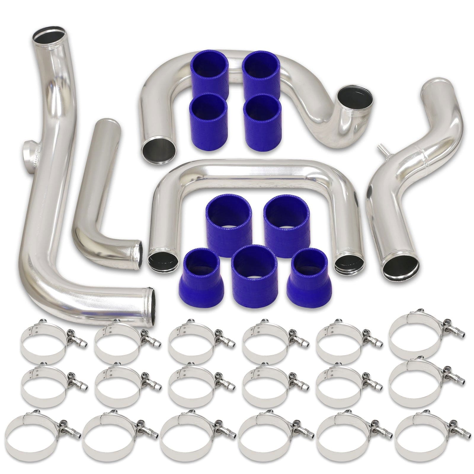 Honda Civic 1988-2000 / CRX 1988-1991 / Del Sol 1993-1997 / Acura Integra 1990-2001 Aluminum Piping Kit Polished (With SQV / SSQV Type BOV Flange) - Parts Agent