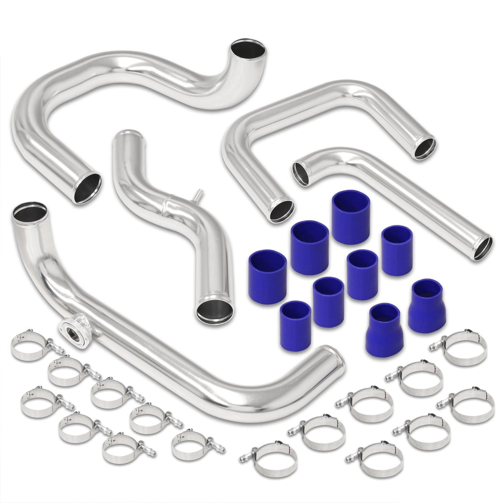 Honda Civic 1988-2000 / CRX 1988-1991 / Del Sol 1993-1997 / Acura Integra 1990-2001 Aluminum Piping Kit Polished (With Type-S / Type-RS BOV Flange) - Parts Agent