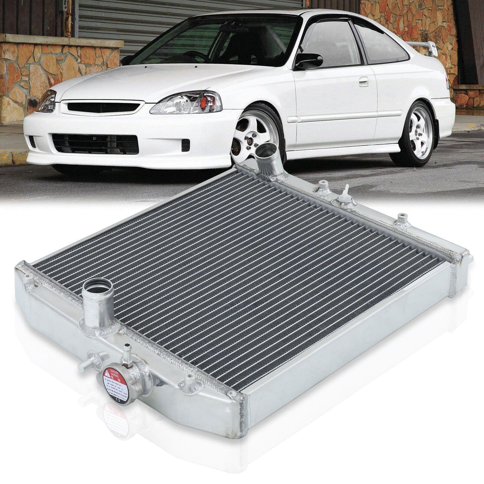 Honda Civic 1988-2000 / CRX 1988-1991 / Del Sol 1993-1997 D-Series SOHC Manual Transmission Aluminum Radiator - Parts Agent