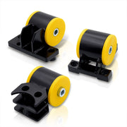 Honda Civic 1992-1995 / Del Sol 1993-1997 / Acura Integra 1994-2001 D to B Series Conversion Engine Motor Mount Black with Yellow Polyurethane Bushings (3-Bolt Driver Side Mount Only) - Parts Agent