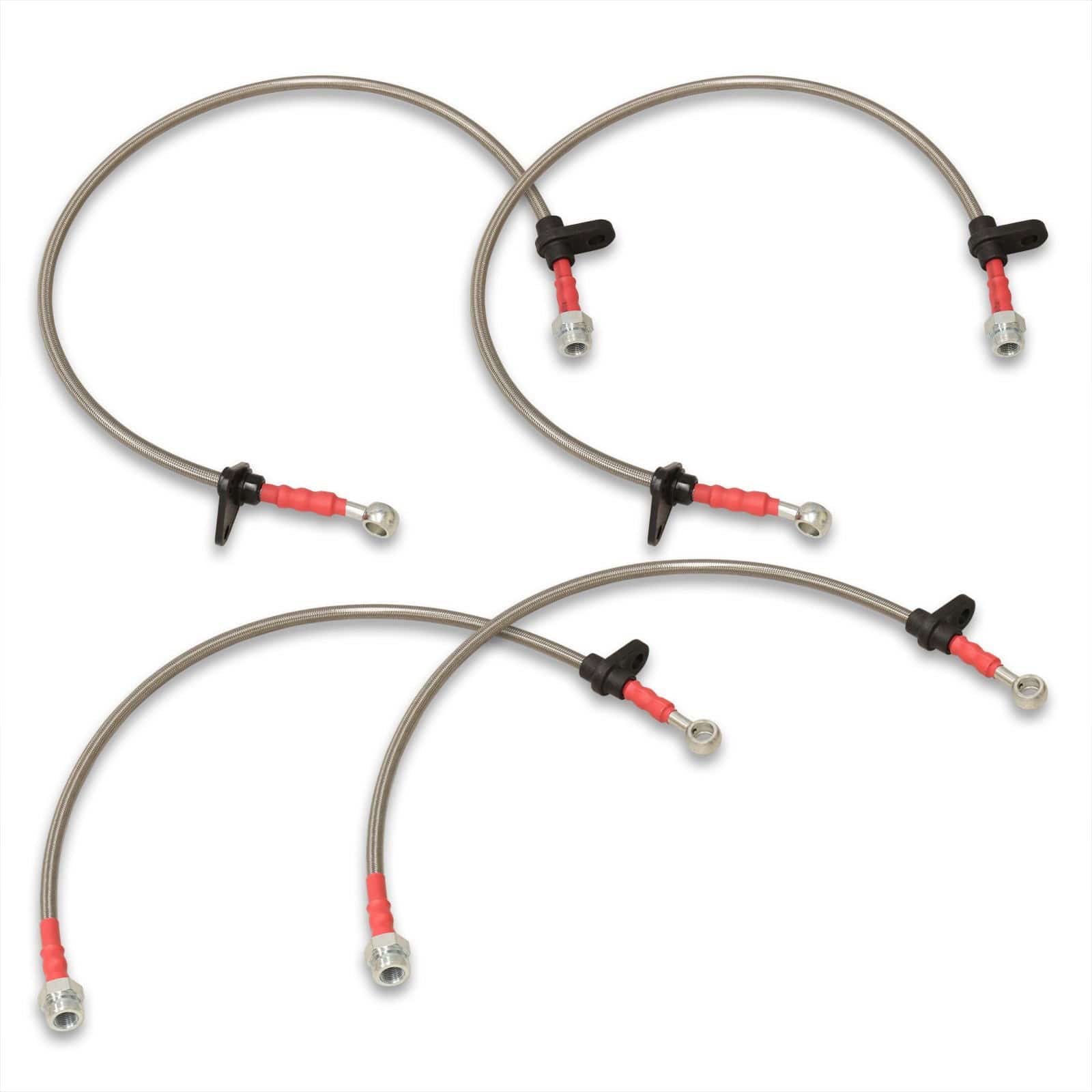Honda Civic 1992-1995 / Del Sol 1993-1997 / Acura Integra 1994-2001 Stainless Steel Braided Oil Brake Lines Silver (Models with Disc Only) - Parts Agent