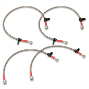Honda Civic 1992-1995 / Del Sol 1993-1997 / Acura Integra 1994-2001 Stainless Steel Braided Oil Brake Lines Silver (Models with Disc Only) - Parts Agent