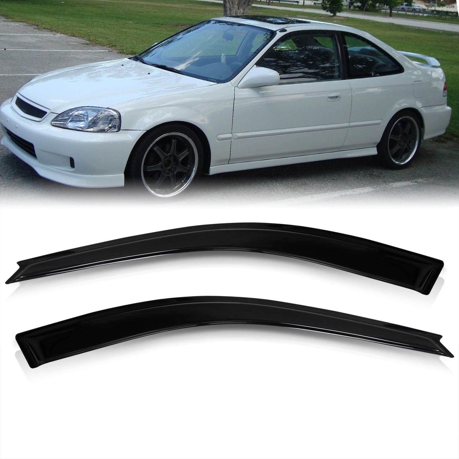 Honda Civic 1996-2000 2 Door Tape On Window Visors - Parts Agent
