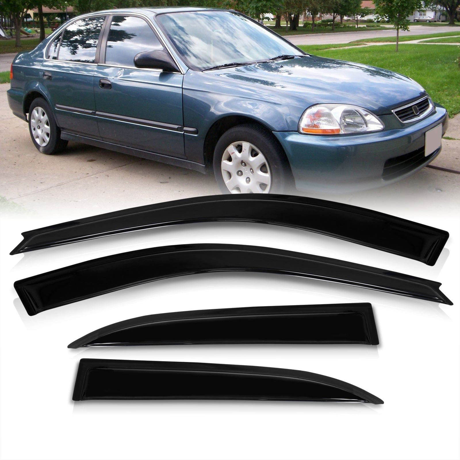 Honda Civic 1996-2000 4 Door Tape On Window Visors - Parts Agent