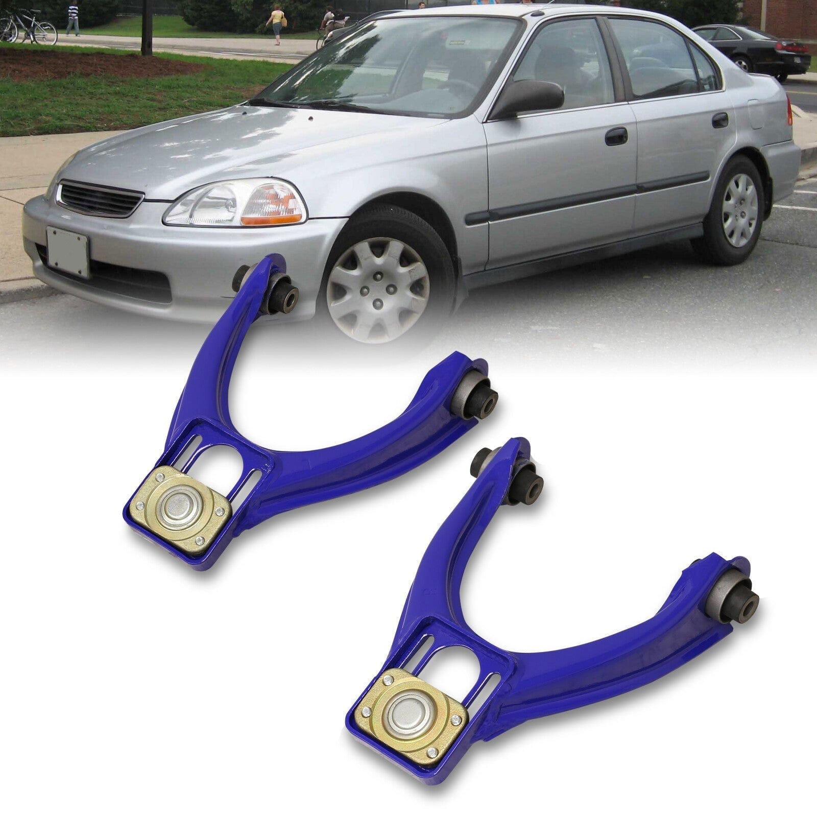 Honda Civic 1996-2000 Front Upper Control Arms Camber Kit Blue - Parts Agent