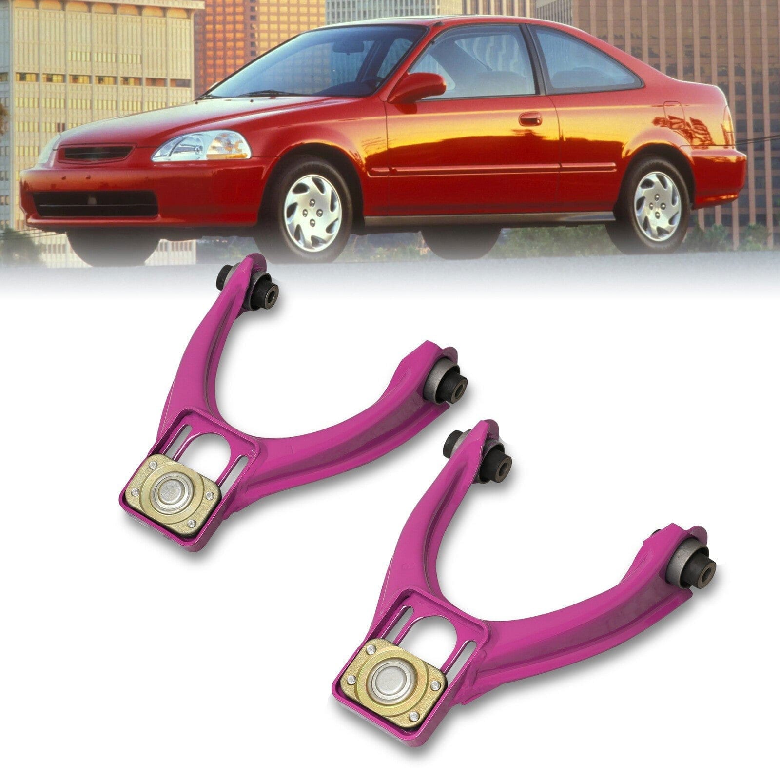Honda Civic 1996-2000 Front Upper Control Arms Camber Kit Purple - Parts Agent