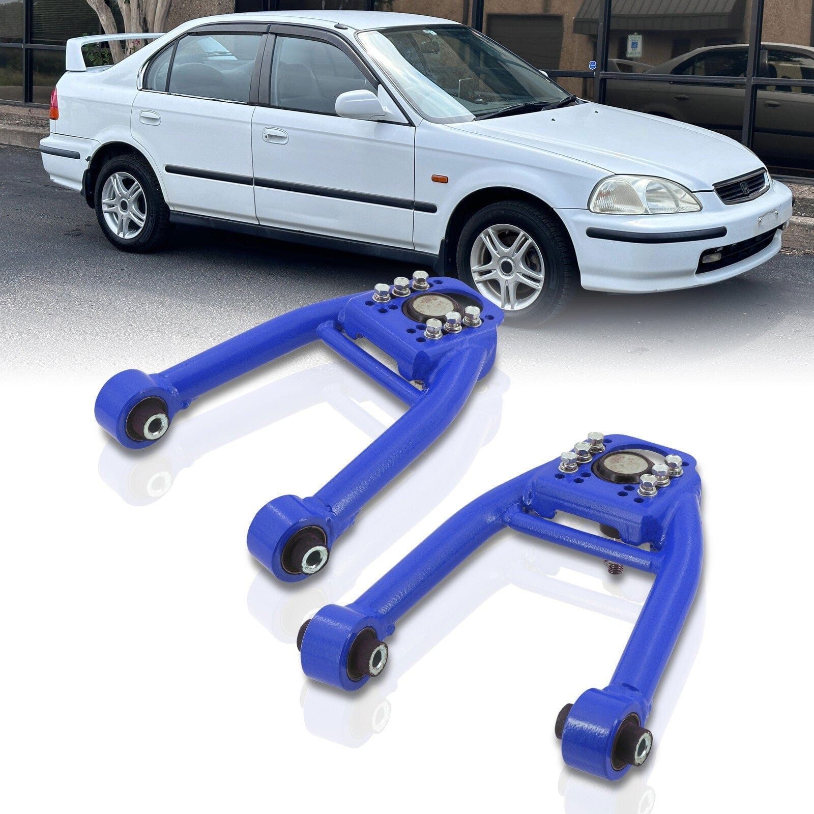 Honda Civic 1996-2000 Front Upper Tubular Control Arms Camber Kit Blue - Parts Agent