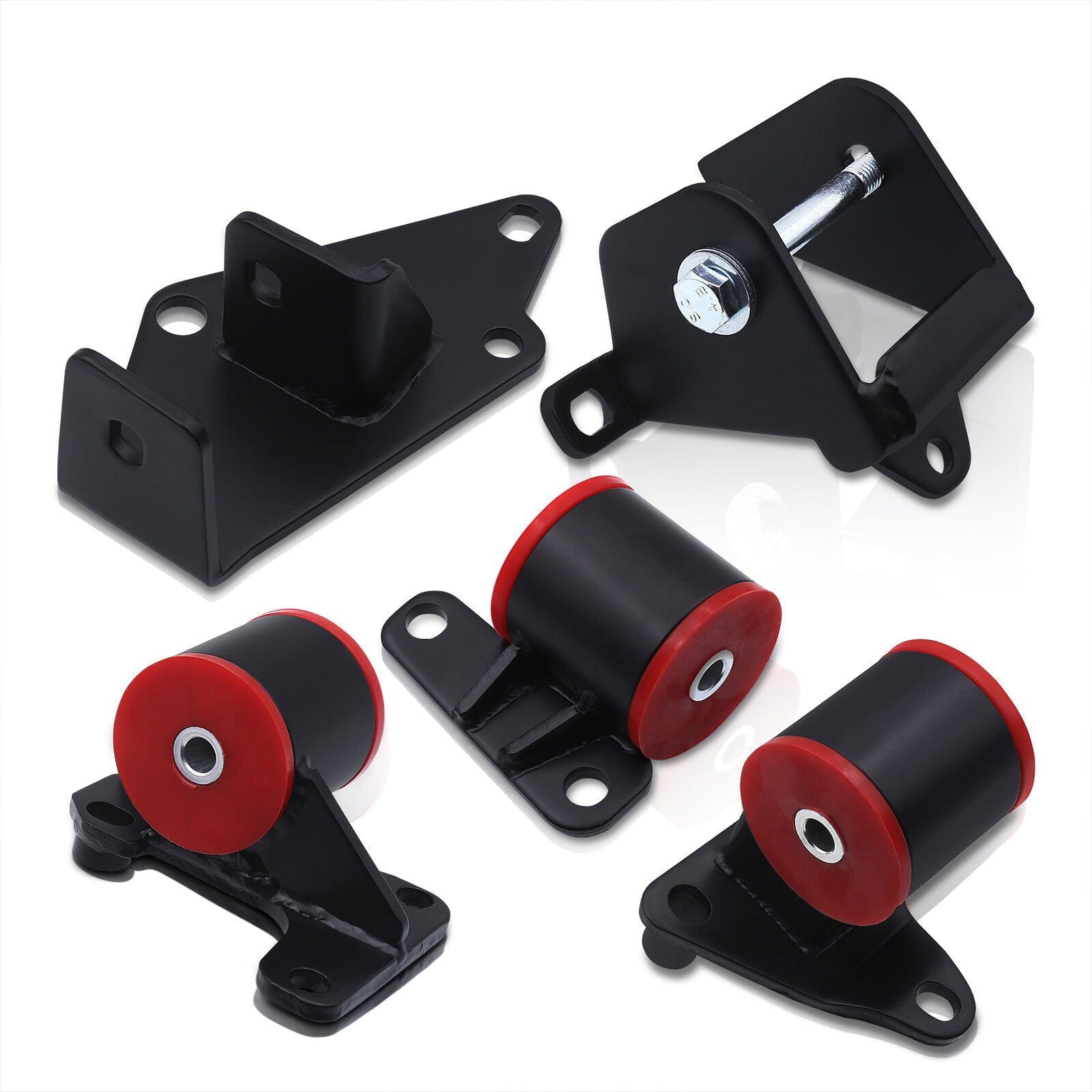 Honda Civic 1996-2000 H-Series H22 H23 Conversion Engine Motor Mount Black with Red Polyurethane Bushing - Parts Agent
