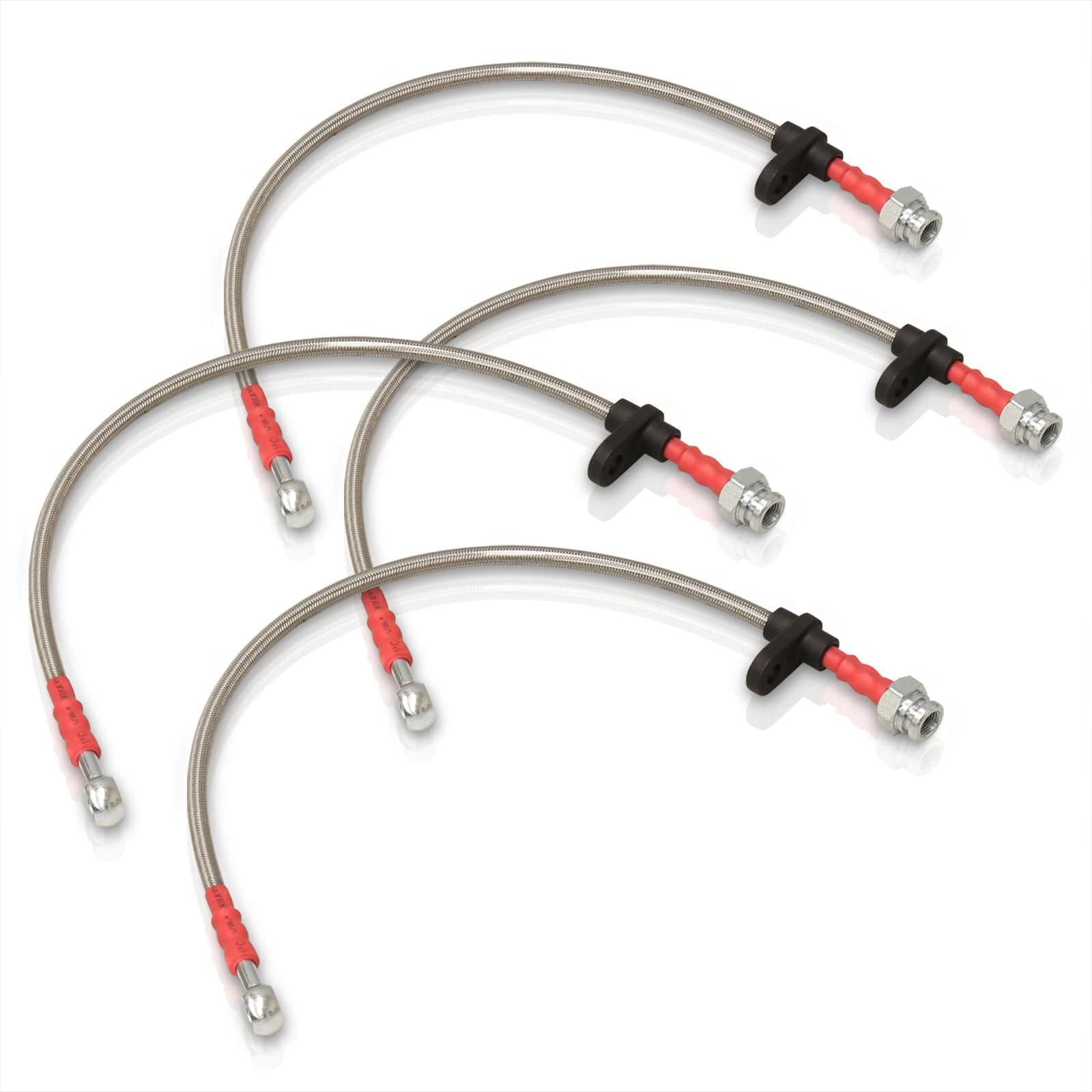Honda Civic 1996-2000 Stainless Steel Braided Oil Brake Lines Silver (Models with Rear Disc Only) - Parts Agent