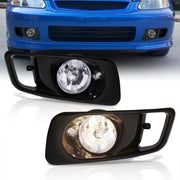 Honda Civic 1999-2000 Front Fog Lights Clear Len (Includes Switch & Wiring Harness) - Parts Agent