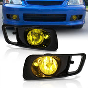 Honda Civic 1999-2000 Front Fog Lights Yellow Len (Includes Switch & Wiring Harness) - Parts Agent