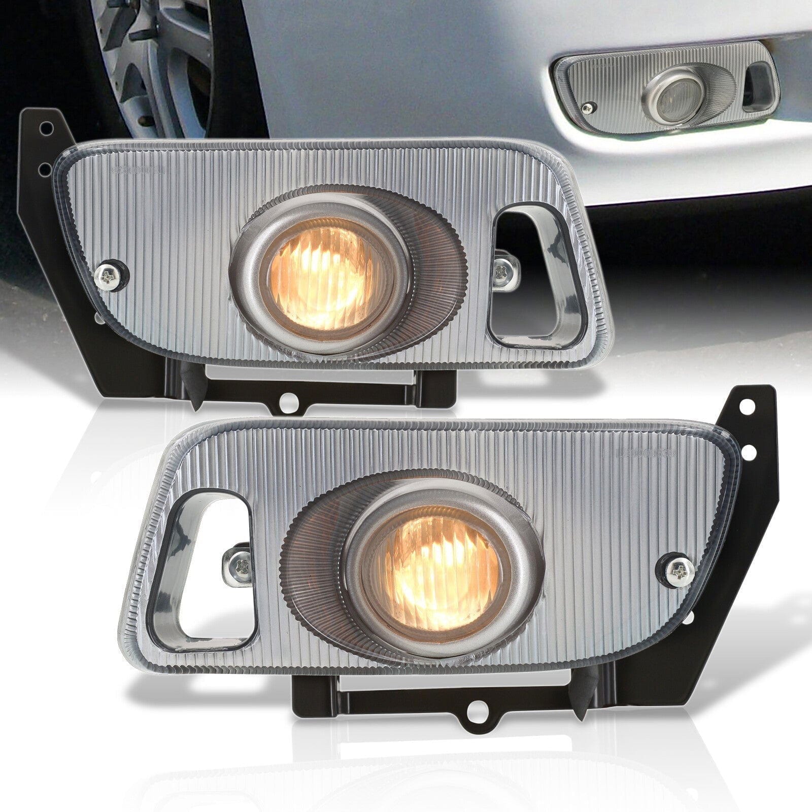 Honda Civic 2/3 Door 1992-1995 Front Fog Lights Clean Len (Includes Switch & Wiring Harness) - Parts Agent