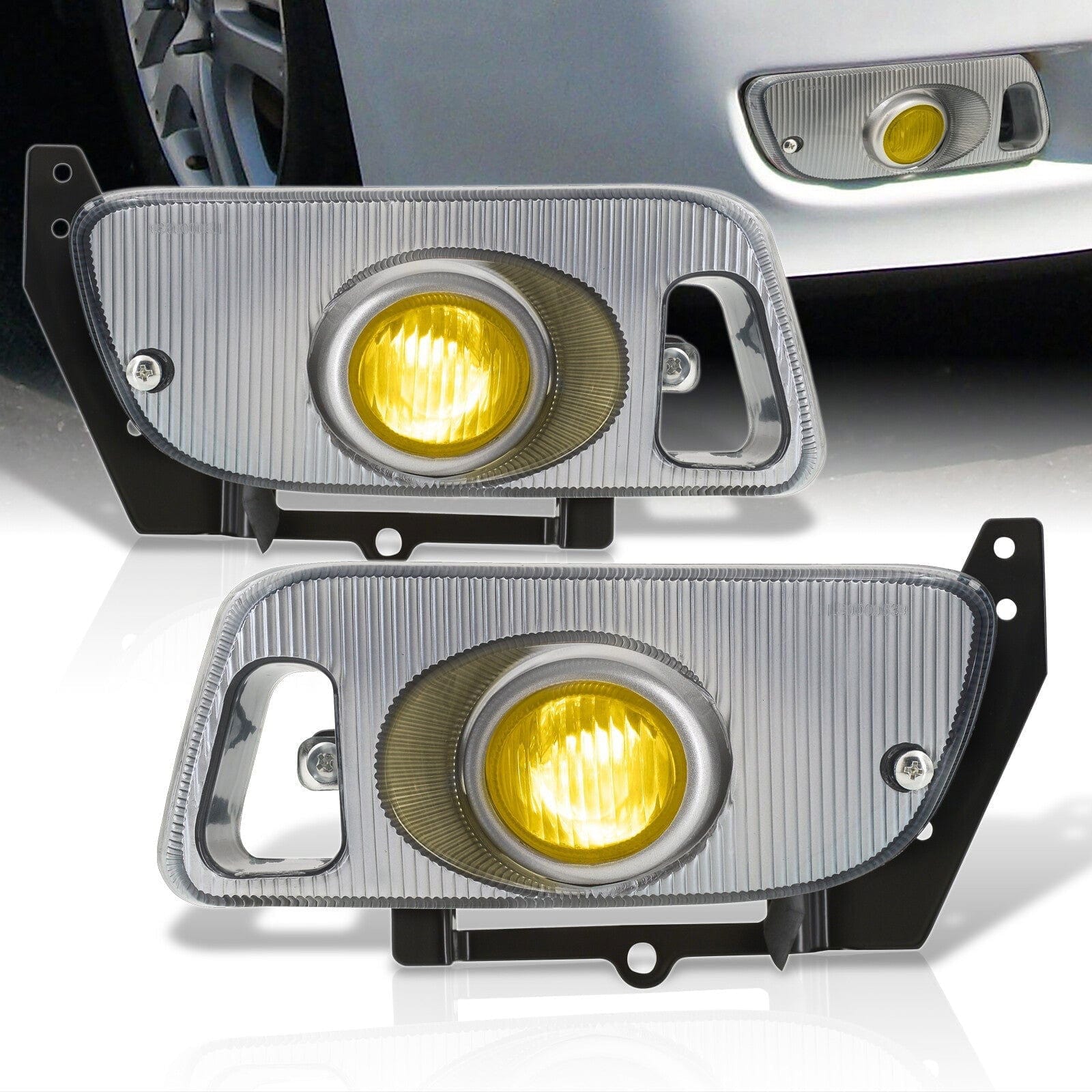 Honda Civic 2/3 Door 1992-1995 Front Fog Lights Yellow Len (Includes Switch & Wiring Harness) - Parts Agent