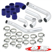 Honda Civic 2006-2011 R18 Bolt-On Aluminum Polished Piping Kit + Blue Couplers - Parts Agent