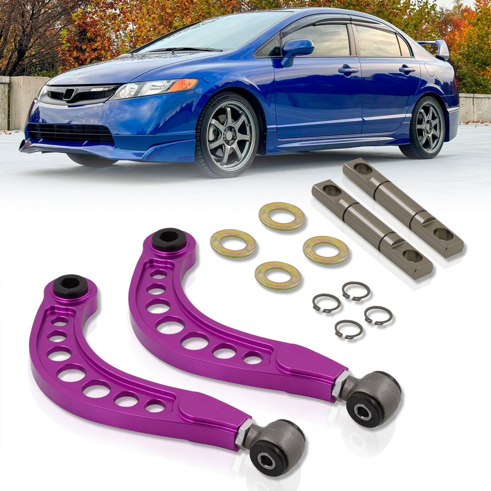 Honda Civic 2006-2015 Rear Control Arms Camber Kit Purple - Parts Agent
