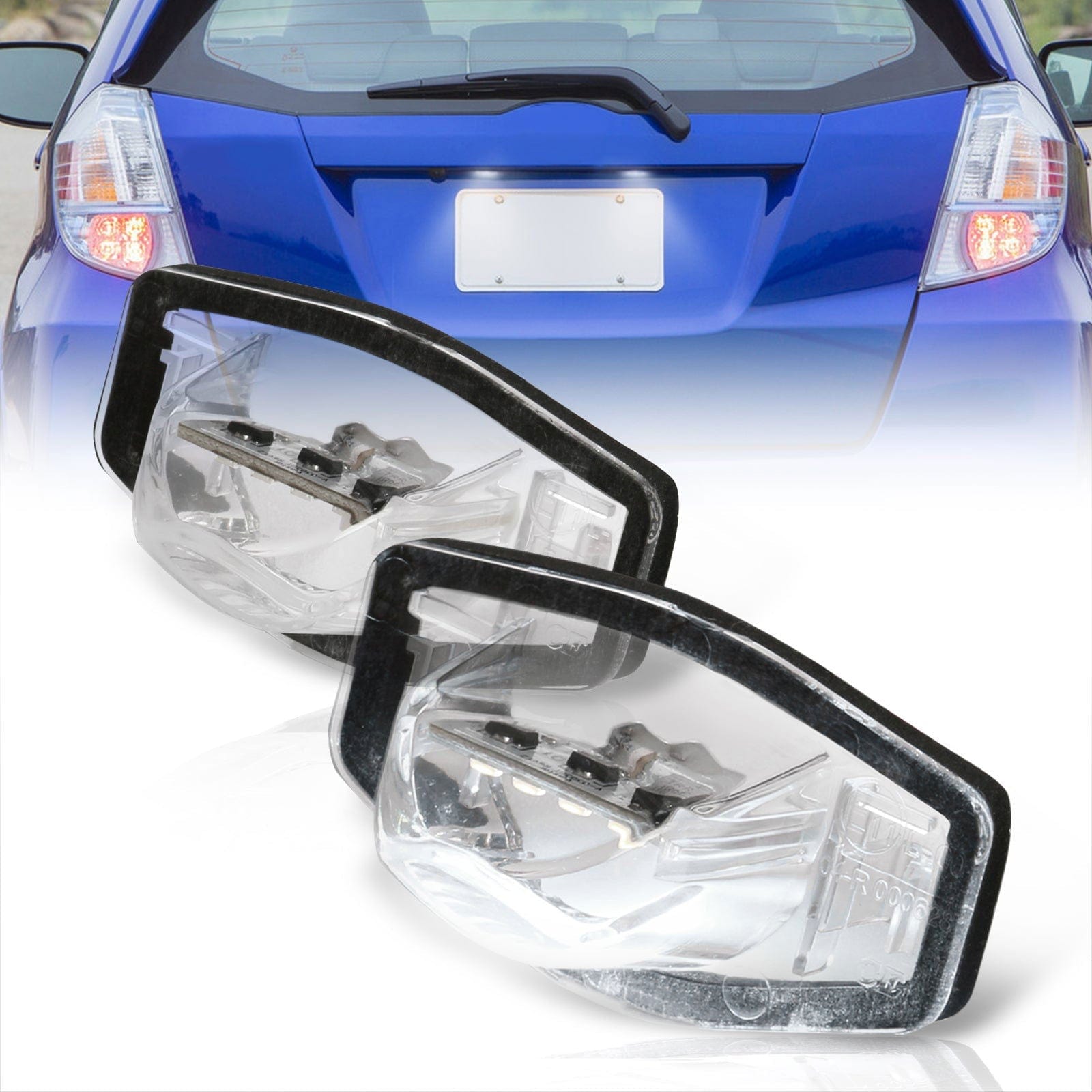 Honda Civic 2012-2015 / CRV 2007-2016 / Fit 2007-2020 / HRV 2016-2022 / Odyssey 2008-2017 White SMD LED License Plate Lights Clear Len - Parts Agent