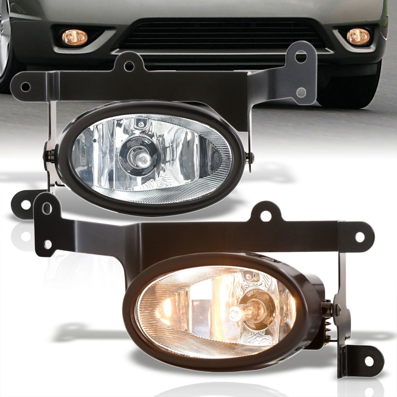 Honda Civic 2DR 2006-2008 Front Fog Lights Clear Len (Includes Switch & Wiring Harness) - Parts Agent