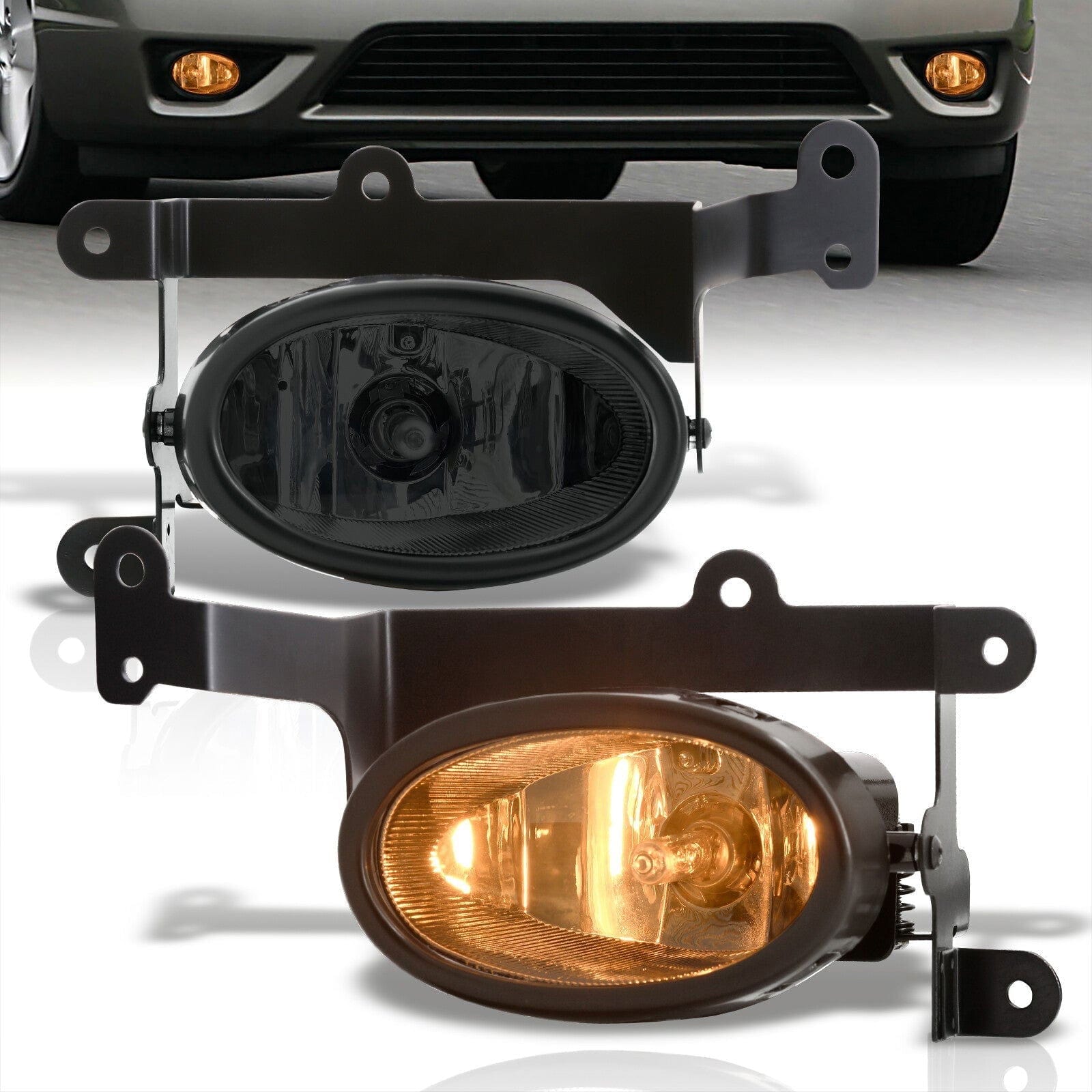 Honda Civic 2DR 2006-2008 Front Fog Lights Smoked Len (Includes Switch & Wiring Harness) - Parts Agent