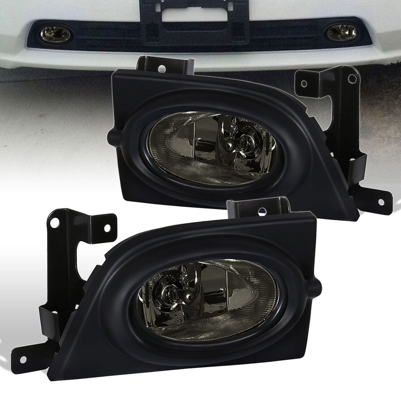 Honda Civic 4DR 2006-2008 Front Fog Lights Smoked Len (Includes Switch & Wiring Harness) - Parts Agent