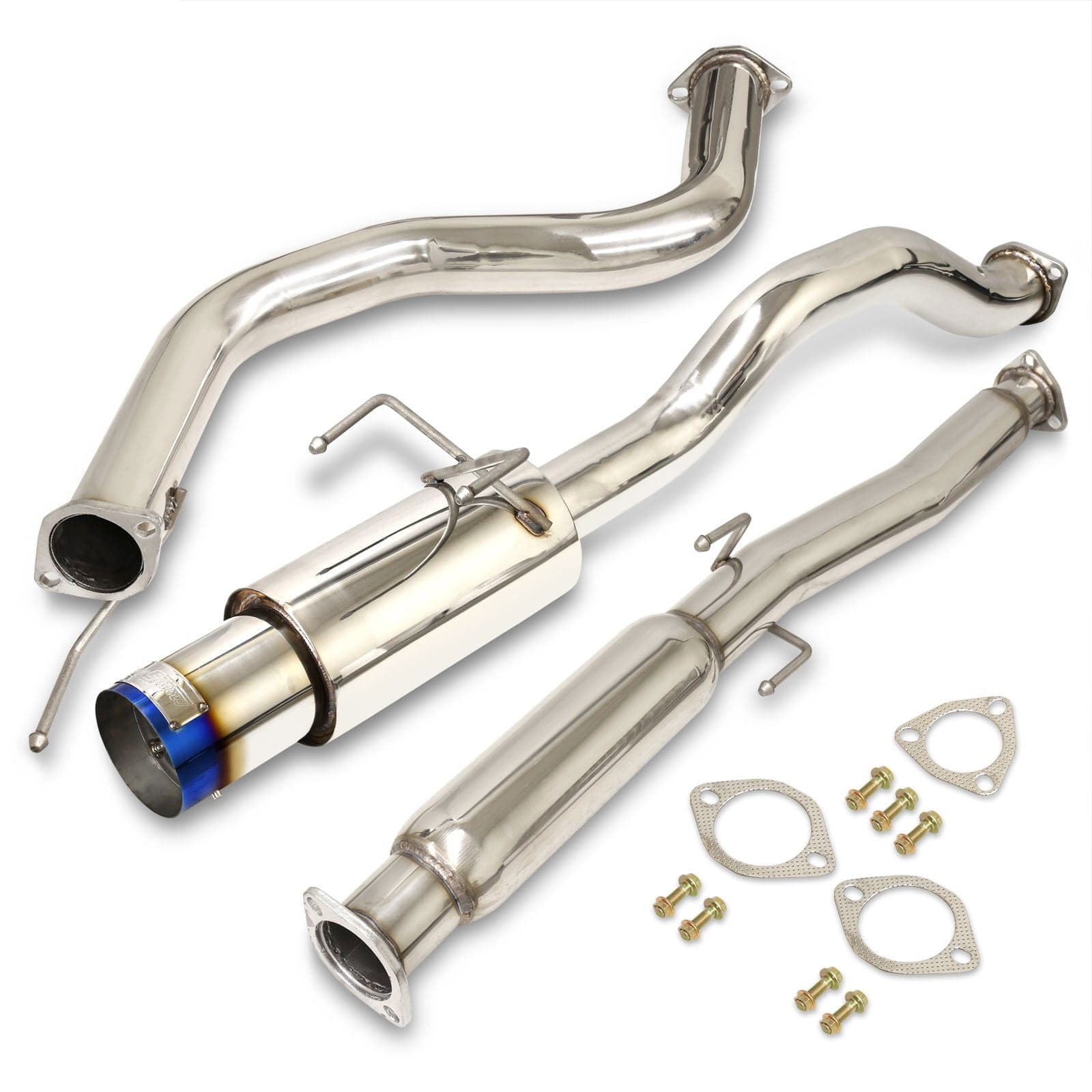 Honda Civic Coupe / Sedan 1992-2000 N1 Style Stainless Steel Catback Exhaust System Burnt Tip (Piping: 2.5" / 65mm to 3.0" / 76mm | Tip: 4.5") - Parts Agent