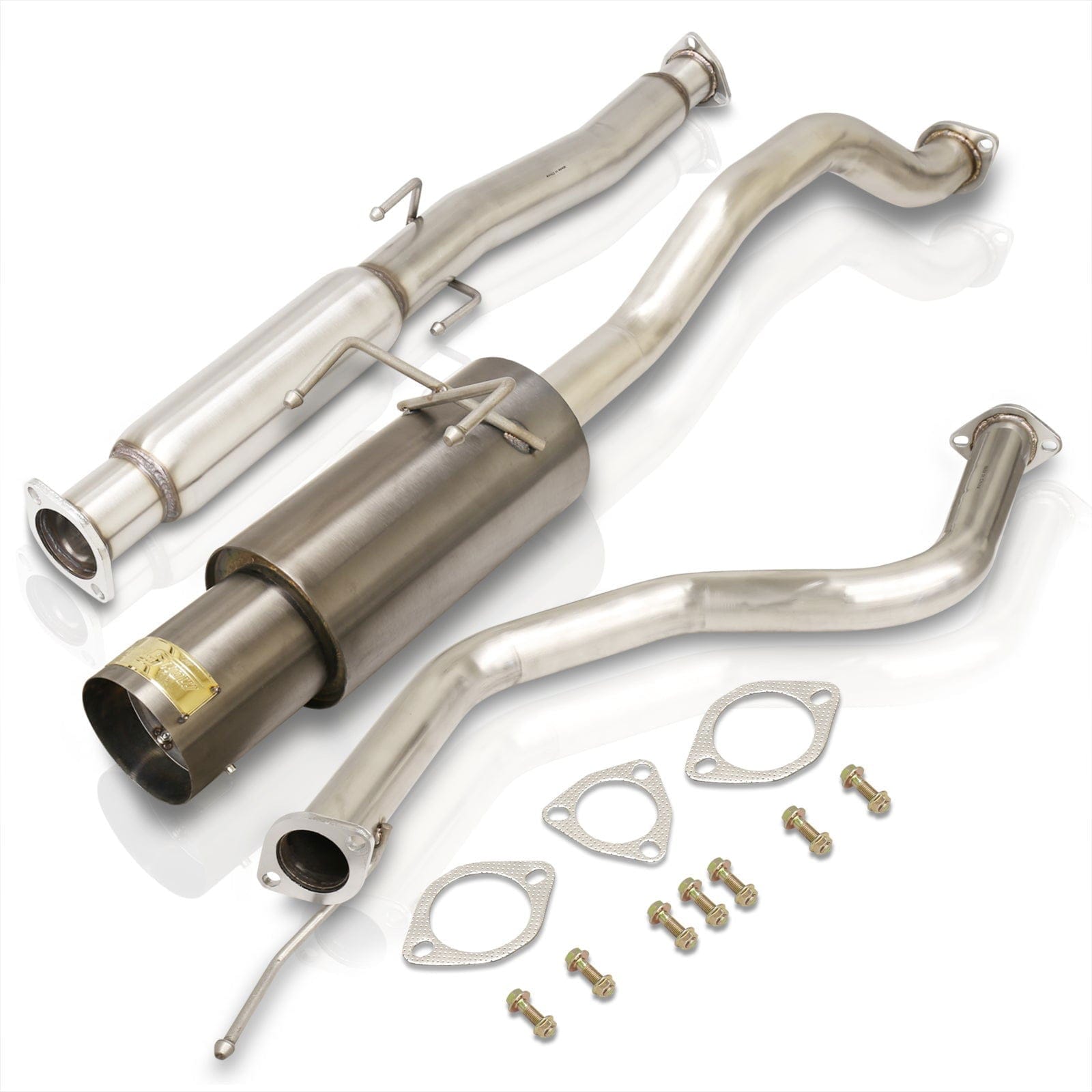 Honda Civic Coupe / Sedan 1992-2000 N1 Style Stainless Steel Catback Exhaust System Gunmetal (Piping: 2.5" / 65mm | Tip: 4.5") - Parts Agent