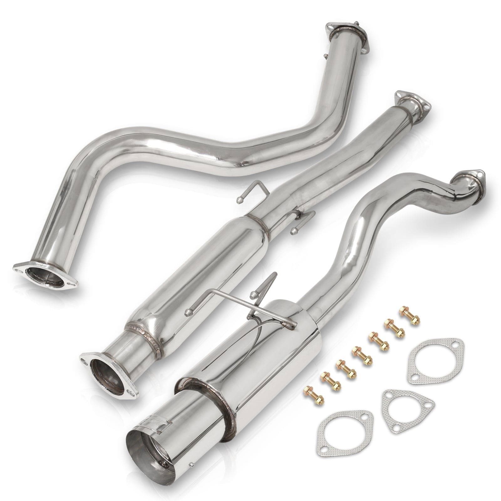 Honda Civic Coupe / Sedan 1992-2000 N1 Style Stainless Steel Catback Exhaust System (Piping: 2.5" / 65mm to 3.0" / 76mm | Tip: 4.5") - Parts Agent