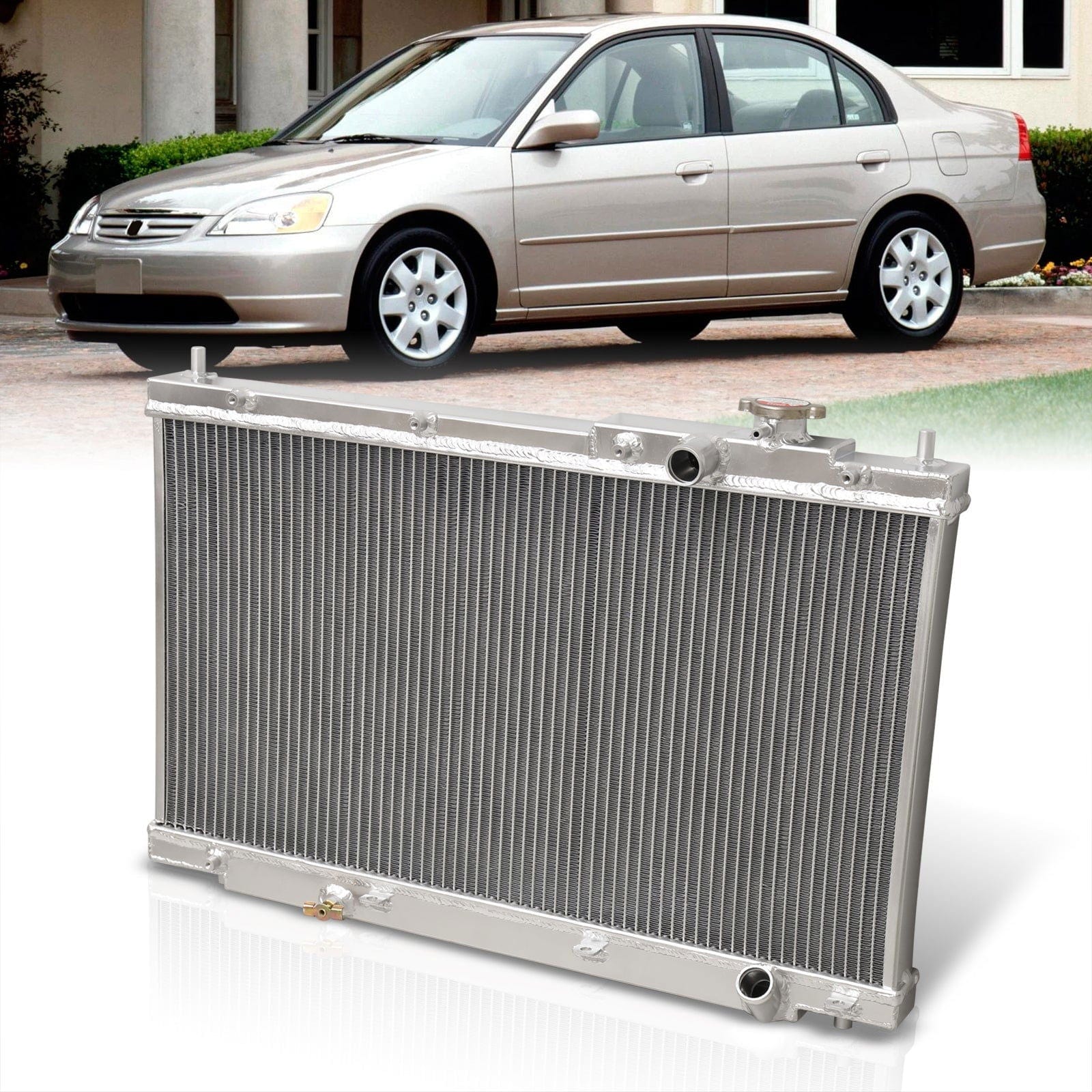 Honda Civic DX LX EX 2001-2005 Manual Transmission Aluminum Radiator - Parts Agent