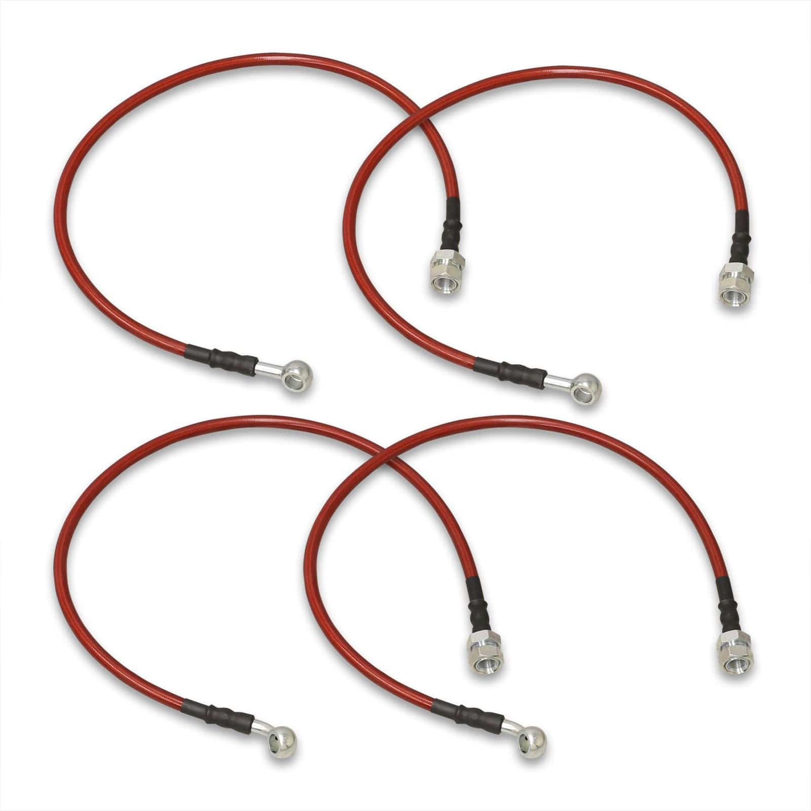 Honda Civic DX LX EX 2001-2005 Stainless Steel Braided Oil Brake Lines Red - Parts Agent