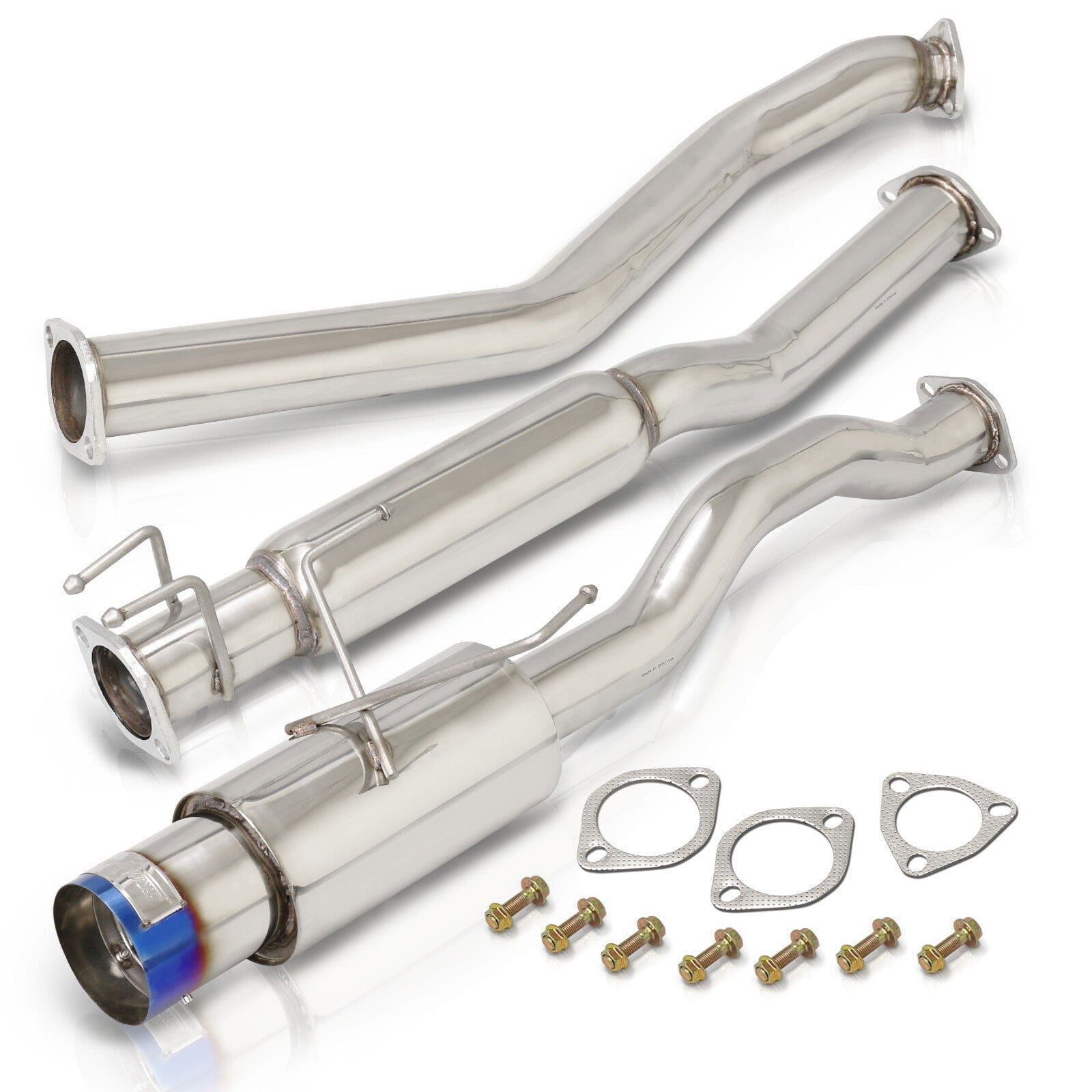 Honda Civic EX 2001-2005 N1 Style Stainless Steel Catback Exhaust System Burnt Tip (Piping: 2.5" / 65mm to 3.0" / 76mm | Tip: 4.5") - Parts Agent