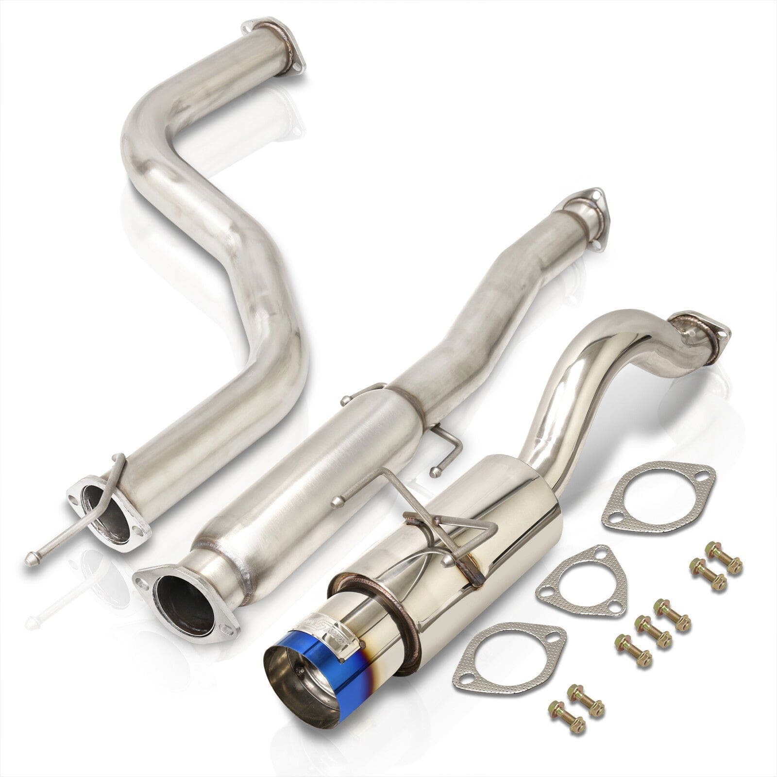 Honda Civic Hatchback 1992-1995 N1 Style Stainless Steel Catback Exhaust System Burnt Tip (Piping: 2.5" / 65mm to 3.0" / 76mm | Tip: 4.5") - Parts Agent